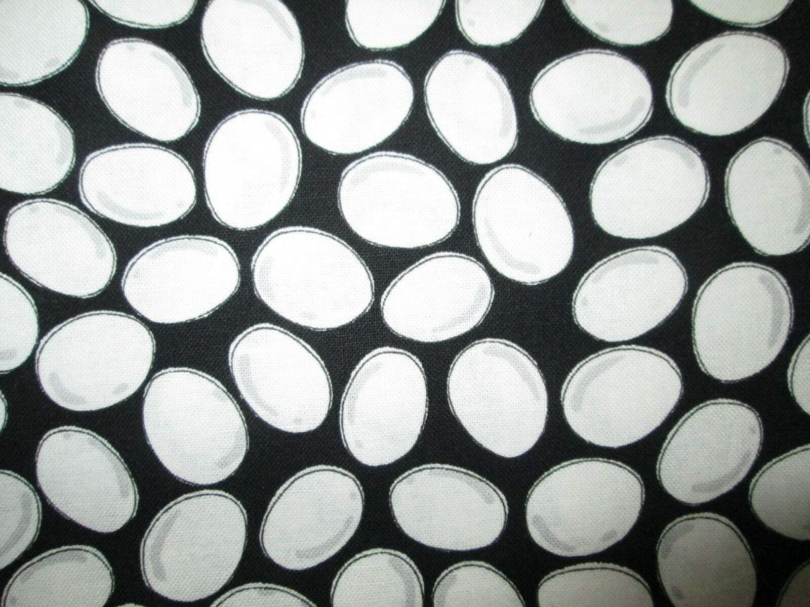 Premium Cotton Fabric for Quilting - Black & White Chicken Farm Egg Print - Fat Quarter (18