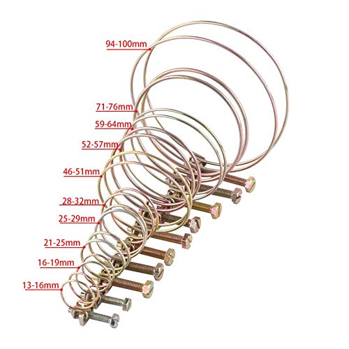 10Pcs Adjustable Double Wire Hose Clamps 28-32mm - Stainless Steel Pipe Clips for Water Hose, Plumbing, Automotive & Marine Applications - Secure Barb Fittings, DIY Repairs & Garden Irrigation