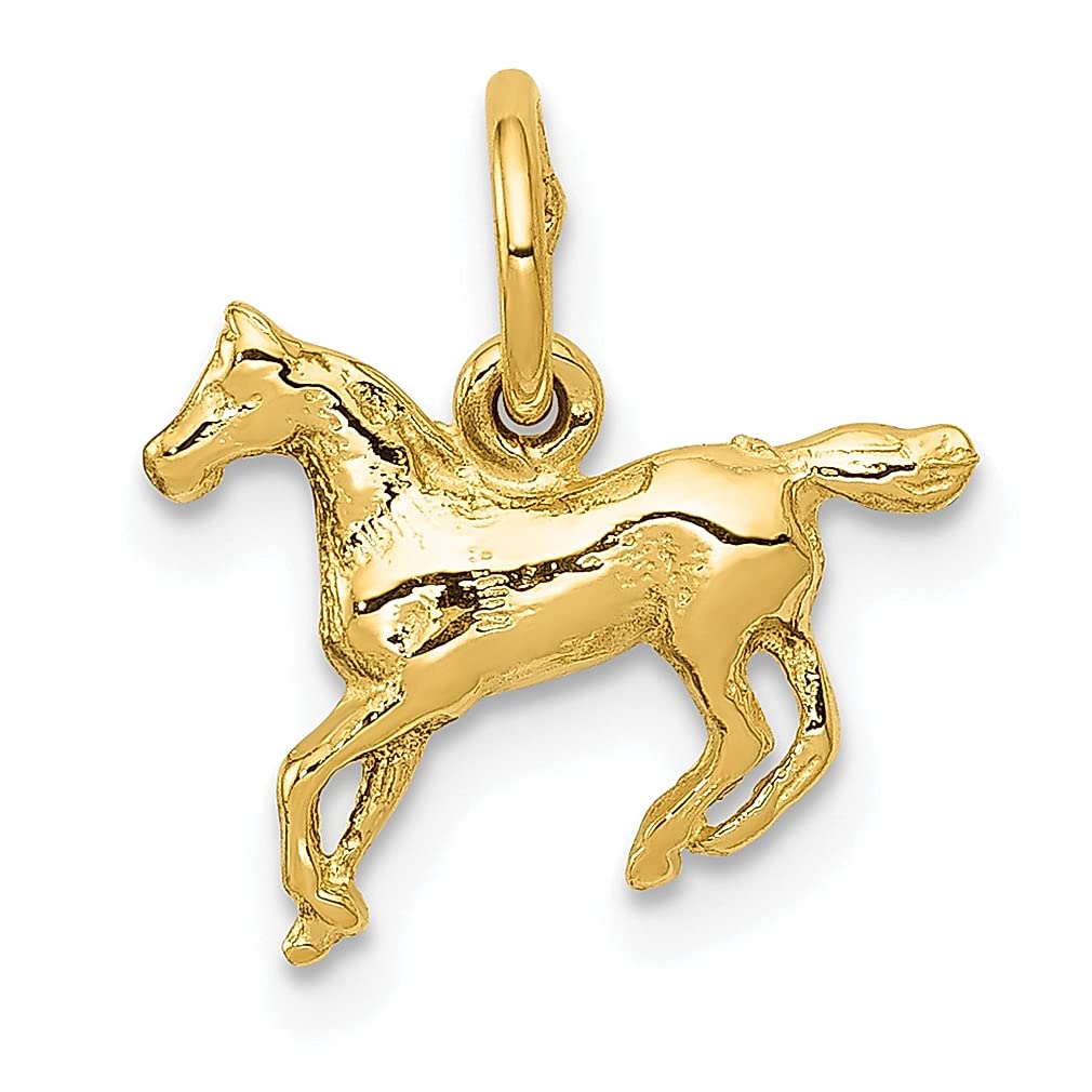 14K Yellow Gold Horse Charm Necklace - Elegant Animal Pendant Jewelry for Women | Perfect Gift for Her | Ideal for Birthday, Anniversary & Everyday Wear