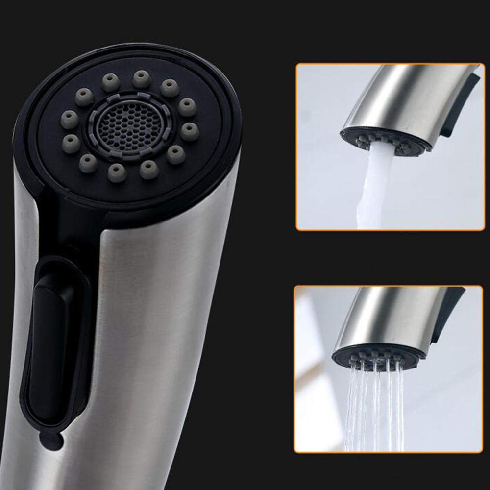 Stainless Steel Brushed Kitchen Faucet with Pull Down Sprayer, Dual Mode Hot and Cold Water, Hidden Nozzle, 360° Rotation, Ideal for Modern Kitchen Sinks
