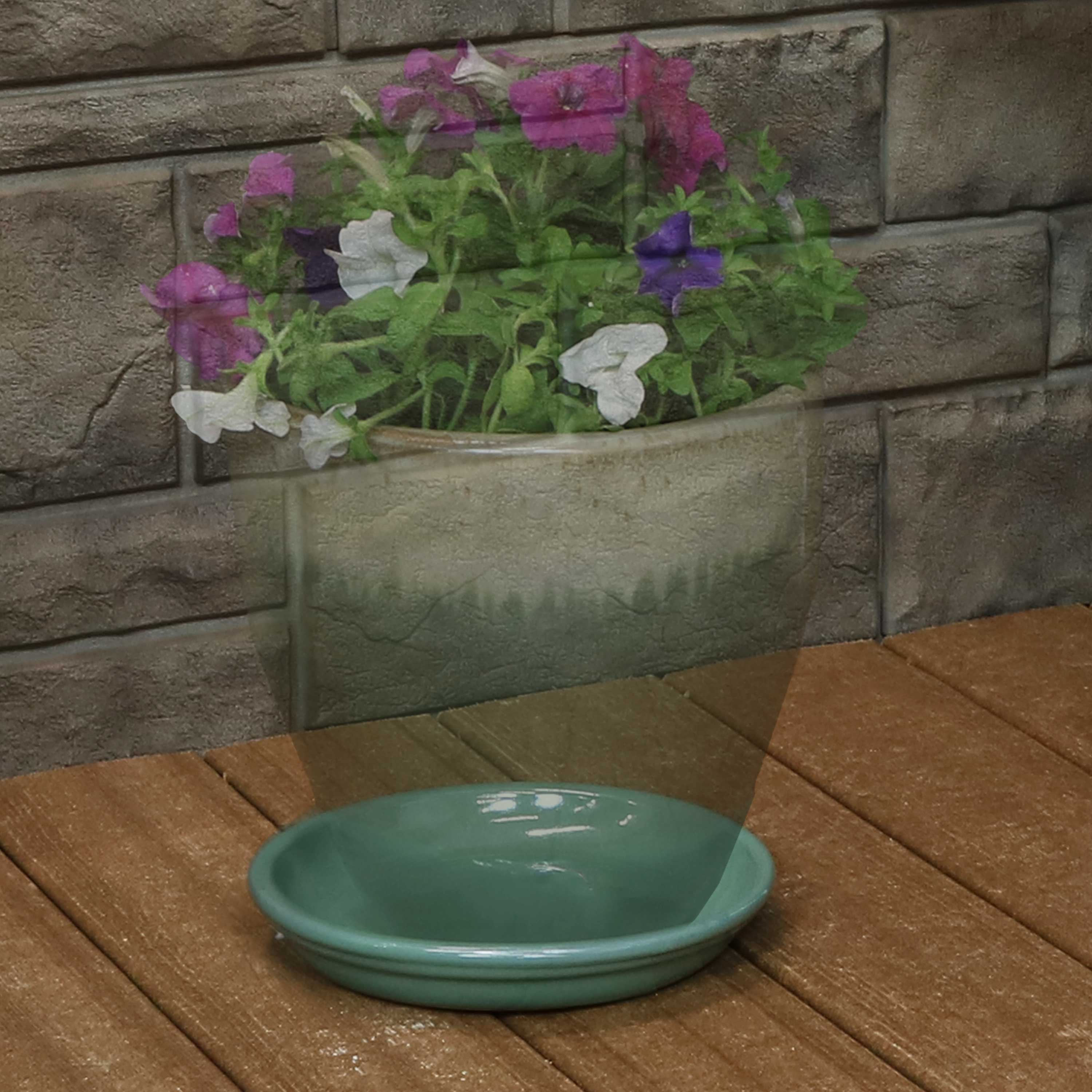 Sunnydaze 4-Pack Glazed Ceramic Plant Saucers for Indoor & Outdoor Potted Plants – Perfect for Home, Garden, and Patio Decor