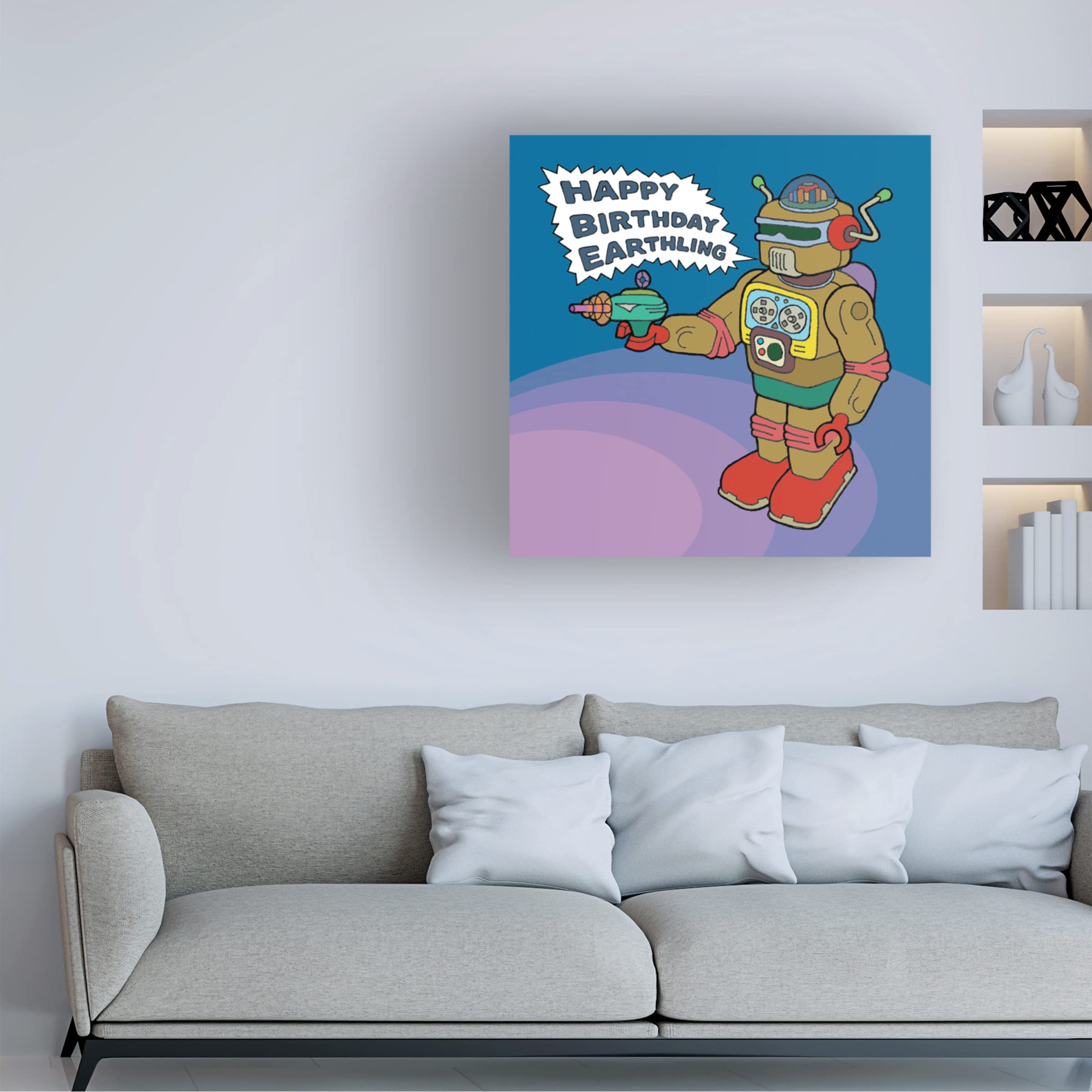 Trademark Fine Art 'Ray Gun Bot' Canvas Wall Art by Duncan Wilson - Perfect for Modern Home & Office Decor