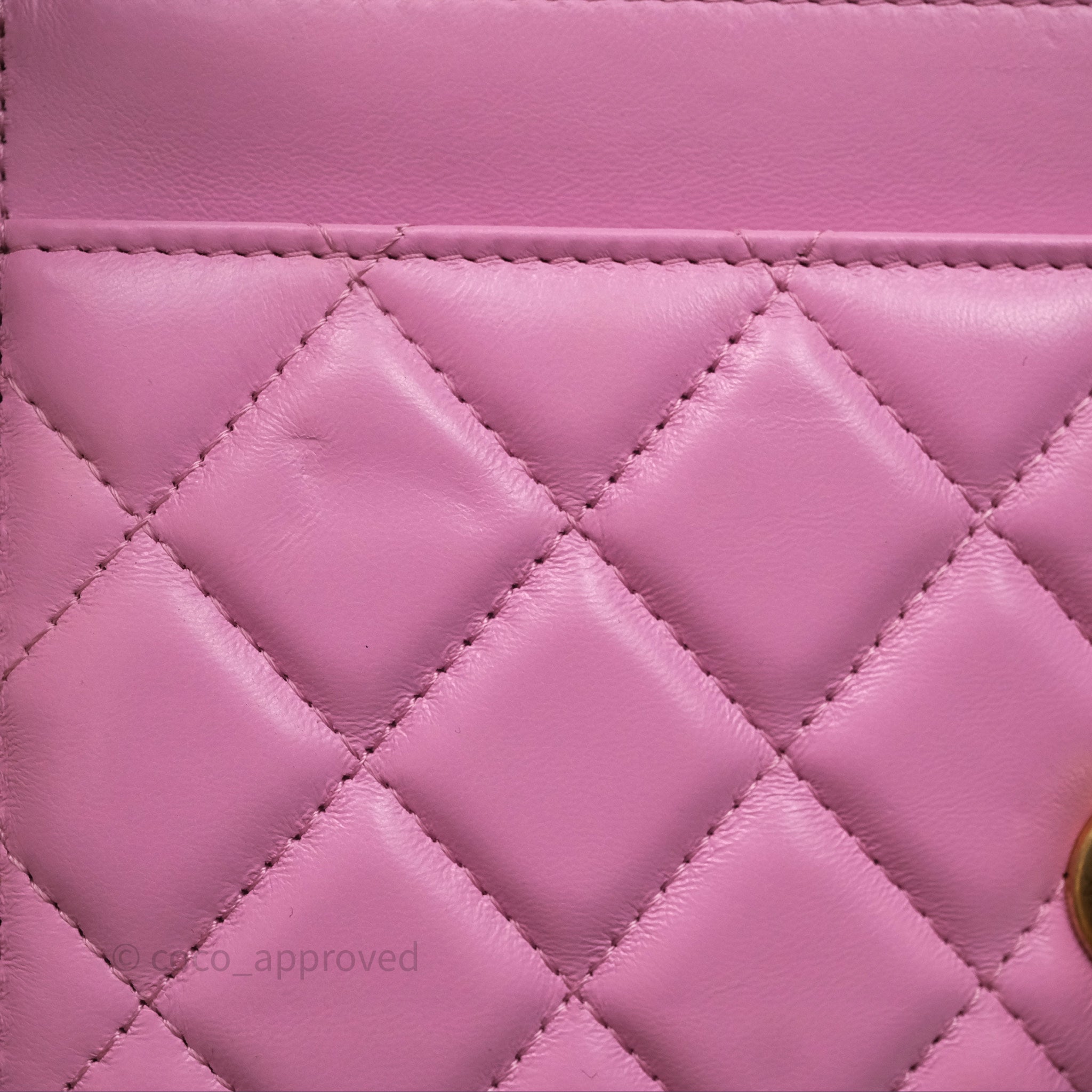 Chanel CC Chain Wallet On Chain WOC in Pink Lambskin with Aged Gold Hardware - Luxury Crossbody Bag for Women, Perfect for Evening Out & Special Occasions