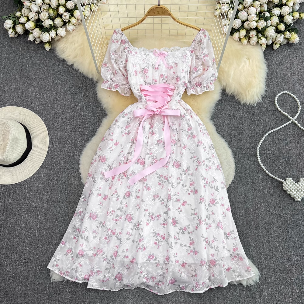 Elegant French Floral Princess Summer Dress - Long Flowy Maxi Dress for Women | Perfect for Beach Vacations, Garden Parties & Romantic Dates