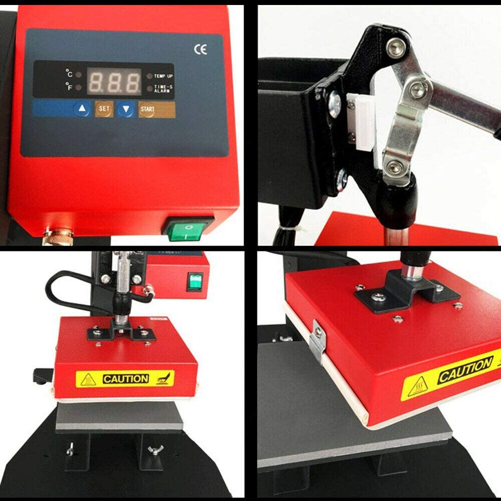 Digital Heat Press Machine with LCD Display & 360° Rotational Swing - 15x15cm Sublimation Transfer for T-Shirts, Mugs, Hats (Perfect for DIY Crafts & Small Business Printing)