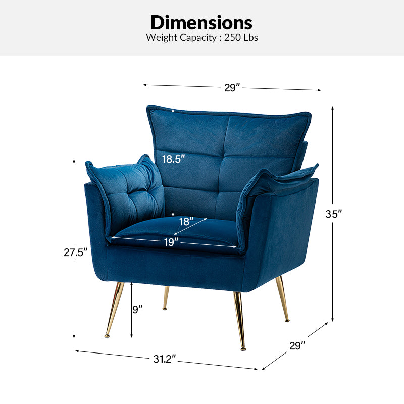 Jaxon Plush Armchair - Ultra Soft Comfortable Lounge Chair for Living Room, Bedroom, or Office - Perfect for Relaxing, Reading & Napping