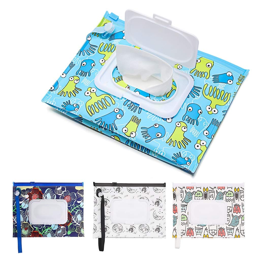 Hermosoto Reusable & Refillable Wet Wipes Pouch - Compact Travel Baby Wipes Case with Snap Strap - Lightweight Wipes Dispenser for Diaper Bags, Strollers & On-The-Go - Perfect for Parents, Travelers & Outdoor Enthusiasts - Ideal for Baby Care, Travel Essentials, Camping & Daily Hygiene - Great for Diaper Changes, Hand Cleaning, Quick Cleanups & Surface Wiping - Use at Home, Office, Hiking Trips, Road Trips & Outdoor Adventures