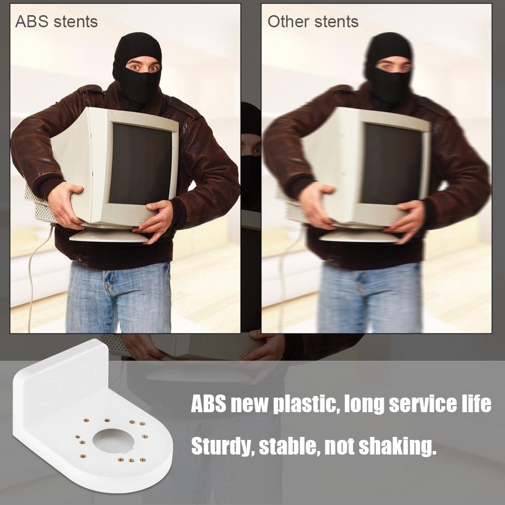 Universal ABS Plastic Dome Camera Mount - Adjustable Anti-Static Indoor/Outdoor Wall & Ceiling Bracket for CCTV/DVR/IP Security Cameras | White | Ideal for Home, Office & Business Surveillance Systems