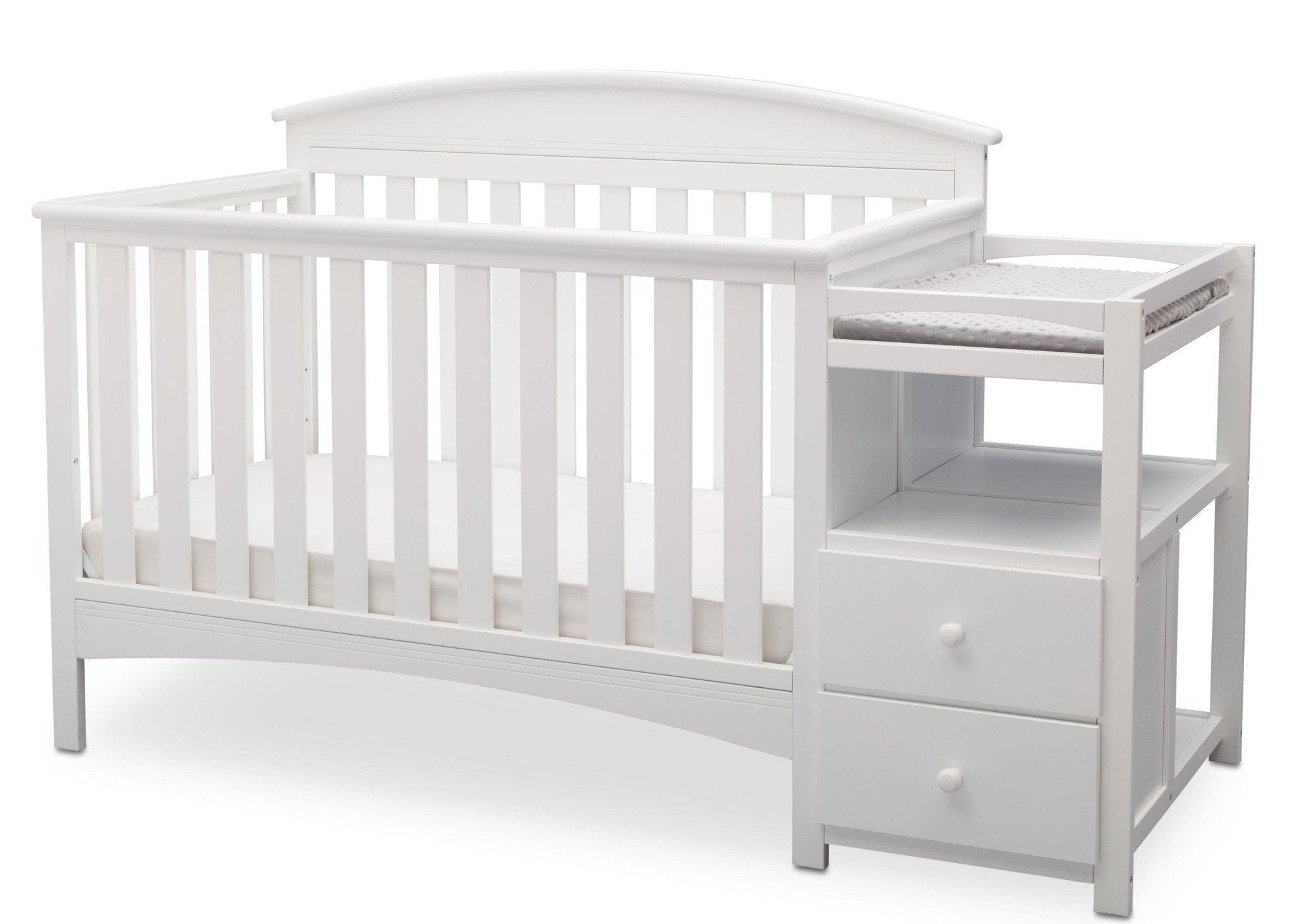 Abby Convertible Baby Crib with Changing Table - 3-in-1 Nursery Furniture for Newborns & Toddlers - Perfect for Small Spaces & Modern Nurseries