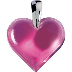 LALIQUE Small Fuchsia Heart Glass Pendant Necklace - Elegant Jewelry Gift for Women, Valentine's Day, Anniversary & Special Occasions