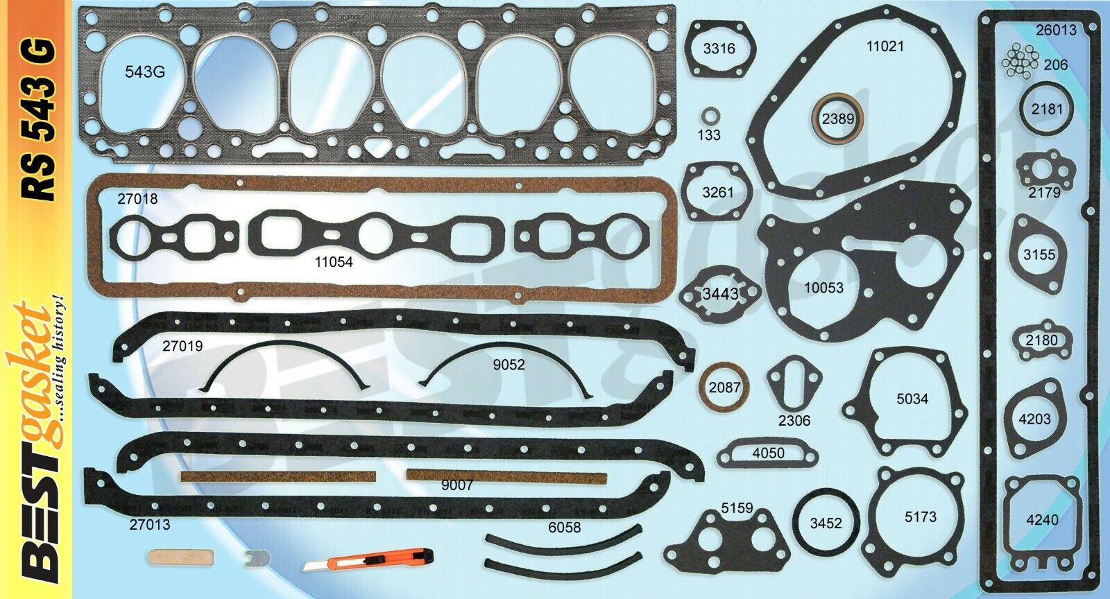 Best Full Engine Gasket Set - Head, Manifold & Valve Cover Gaskets for Chevy/GMC 235 (1953-1963) | Complete Seal Kit for Engine Rebuild & Restoration Projects