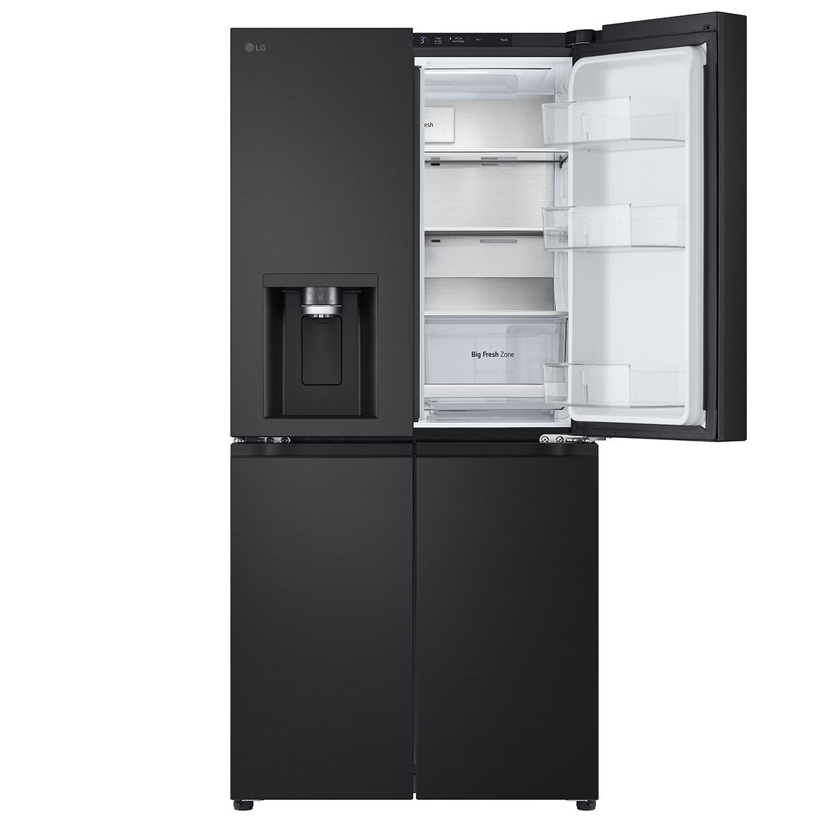 LG 508L French Door Refrigerator with Slim Non-Plumbed Ice and Water Dispenser - Matte Black (GF-LN500MBL) | Energy Efficient, Spacious Design for Modern Kitchens & Entertaining