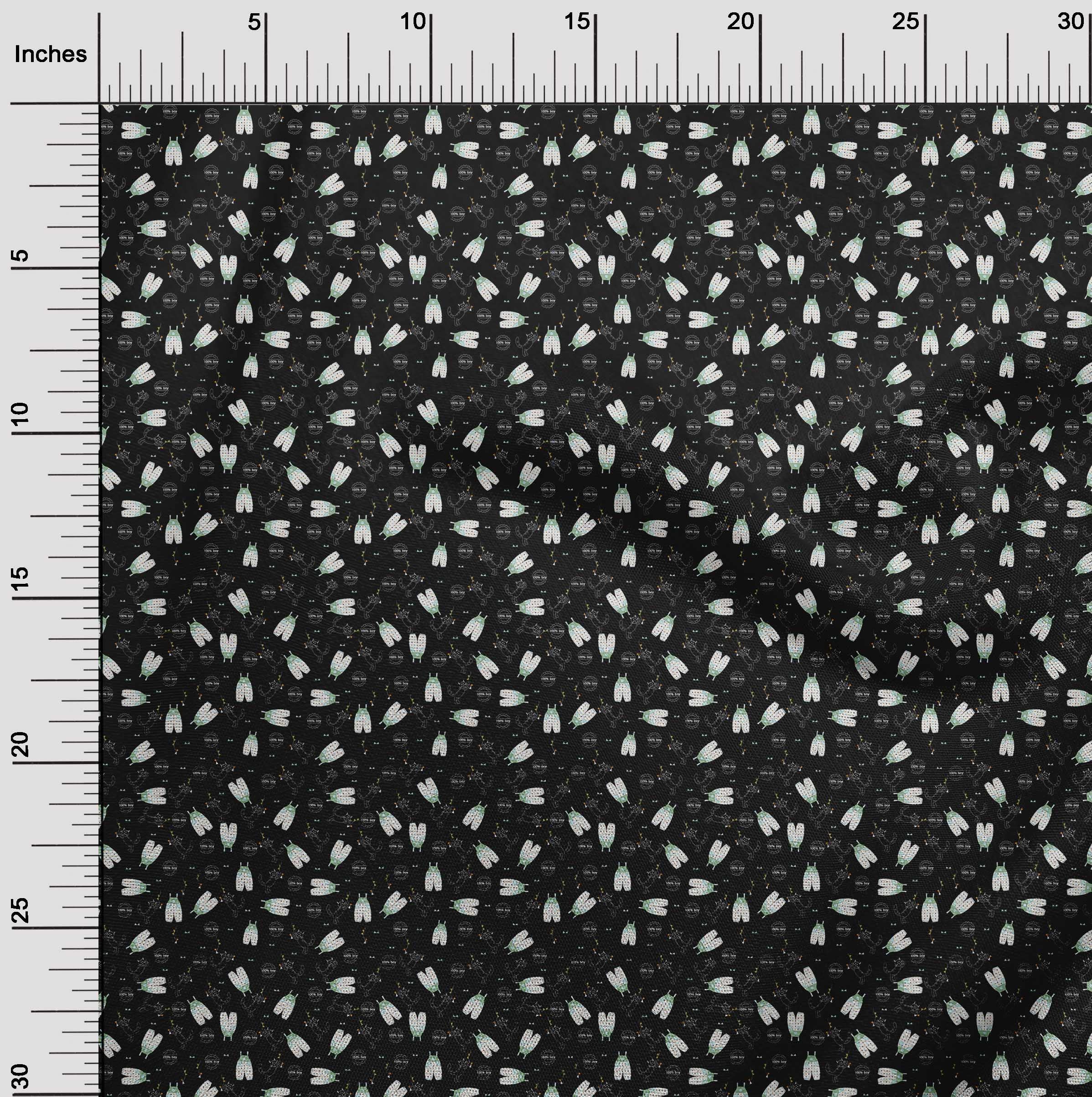 Premium 100% Cotton Cambric Black Fabric for Kids Clothing - 56 Inch Wide Printed DIY Sewing Material by The Yard | Perfect for Dresses, Shirts & Craft Projects