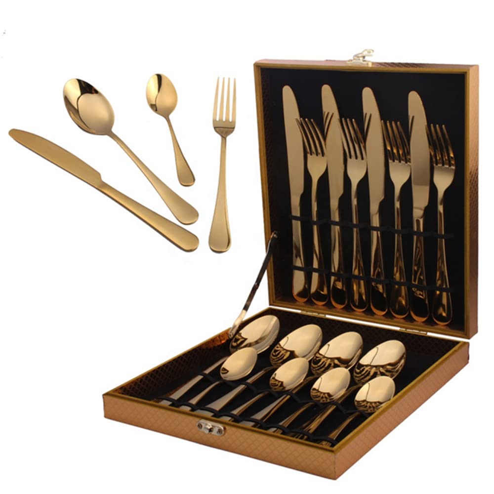 CathyLadi 24-Piece Stainless Steel Flatware Set for 6 - Includes Knives, Forks & Spoons - Durable Kitchen Cutlery Set for Everyday Dining, Dinner Parties & Restaurant Use