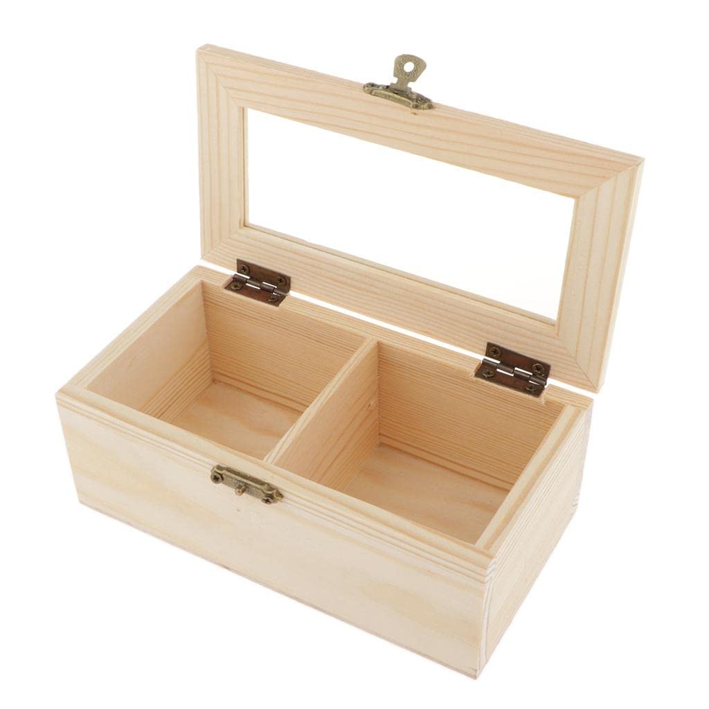 Premium Solid Wood Jewelry Box with Slots - Handcrafted Tea Storage Case for Earrings, Rings & Necklaces - Perfect for Home, Travel & Gift Giving