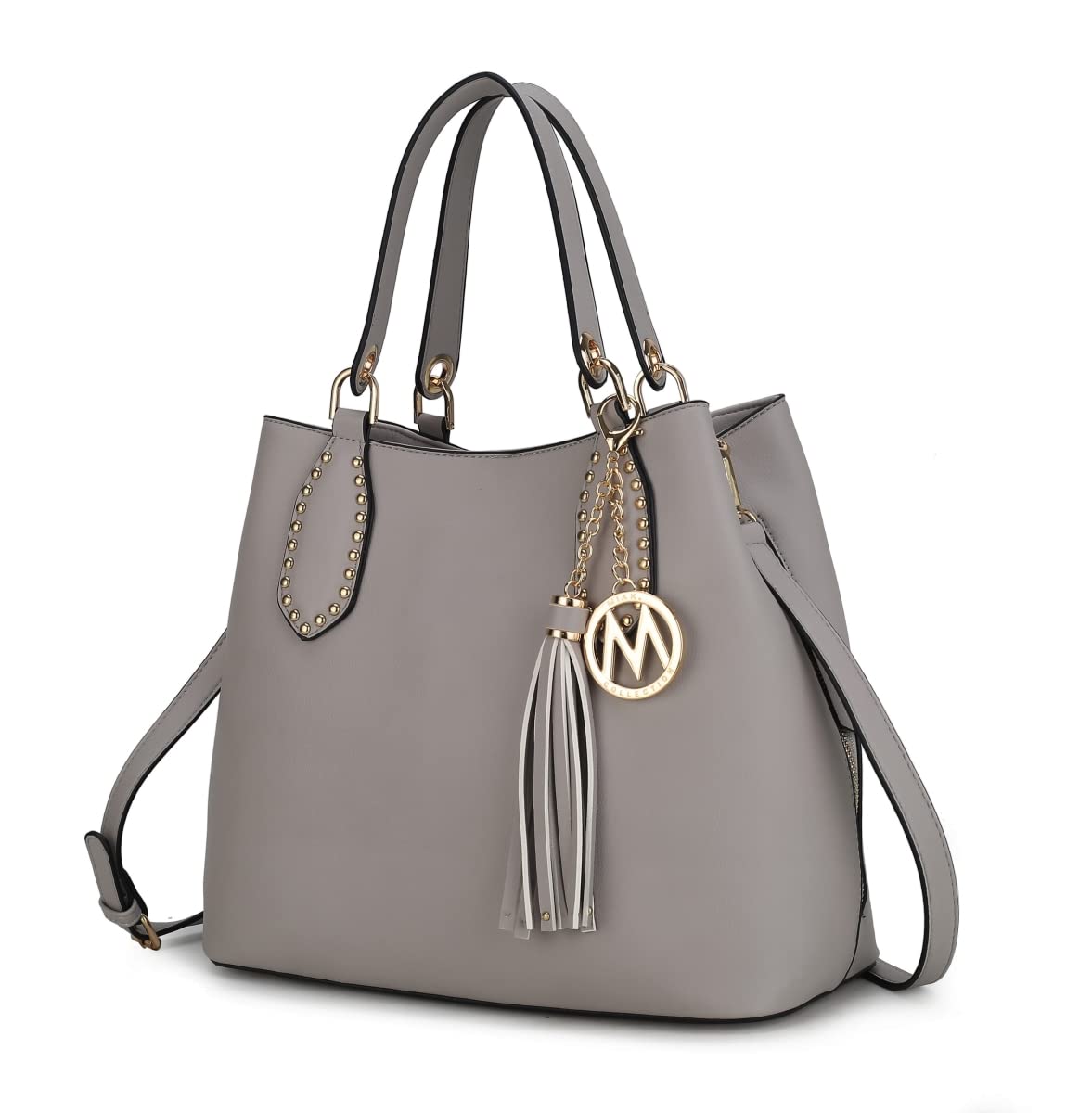 MKF-X612LGRY Lana Satchel Bag for Women - Stylish Crossbody Shoulder Purse with Adjustable Strap, Perfect for Work, Travel & Everyday Use