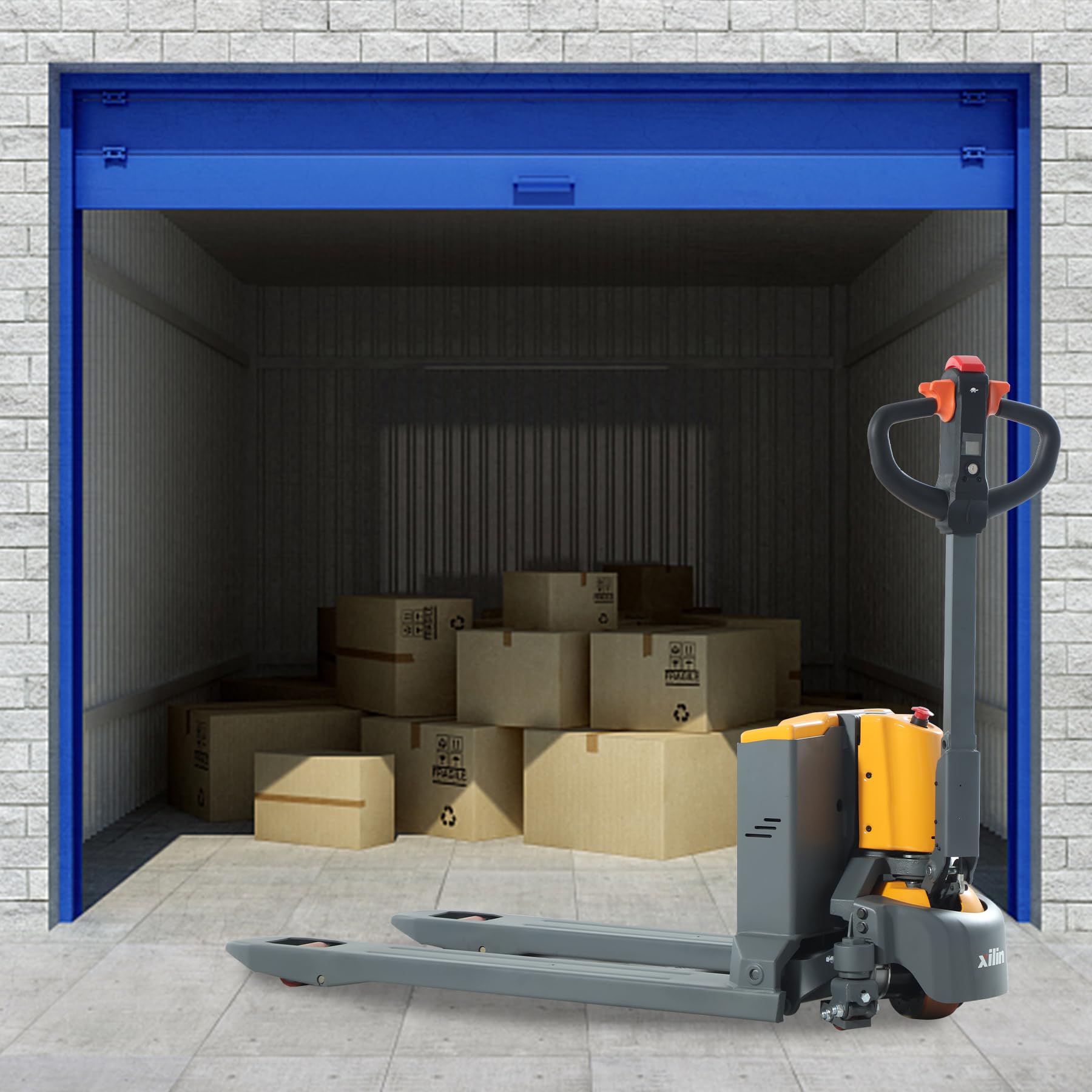 Xilin 3300Lbs Electric Pallet Jack - Lithium Powered Walkie Pallet Truck with 48