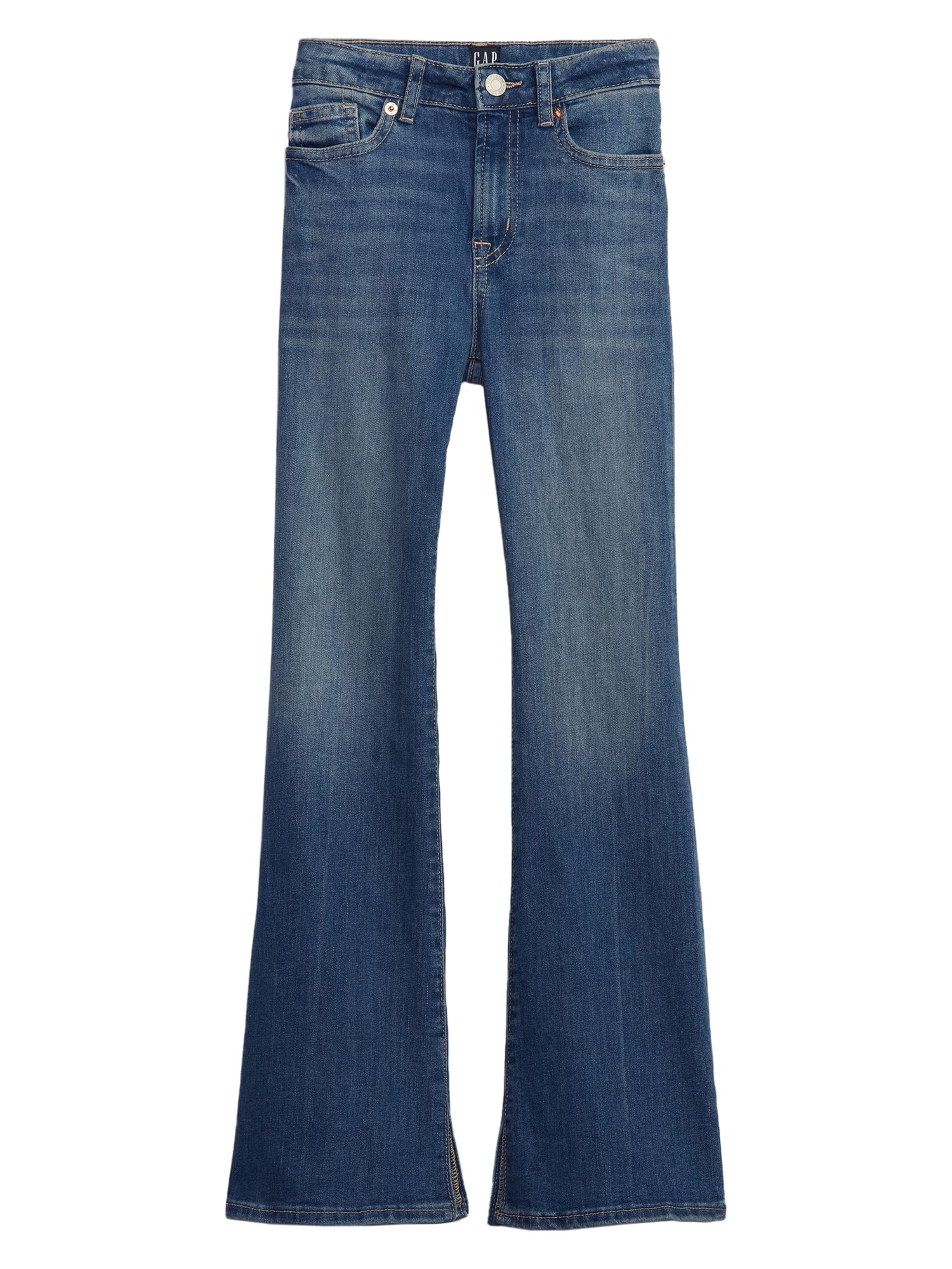 GAP Girls' High Rise Flare Jeans - Stretch Denim Pants for Teens, Comfortable & Stylish Casual Wear for School, Shopping & Everyday Outfits