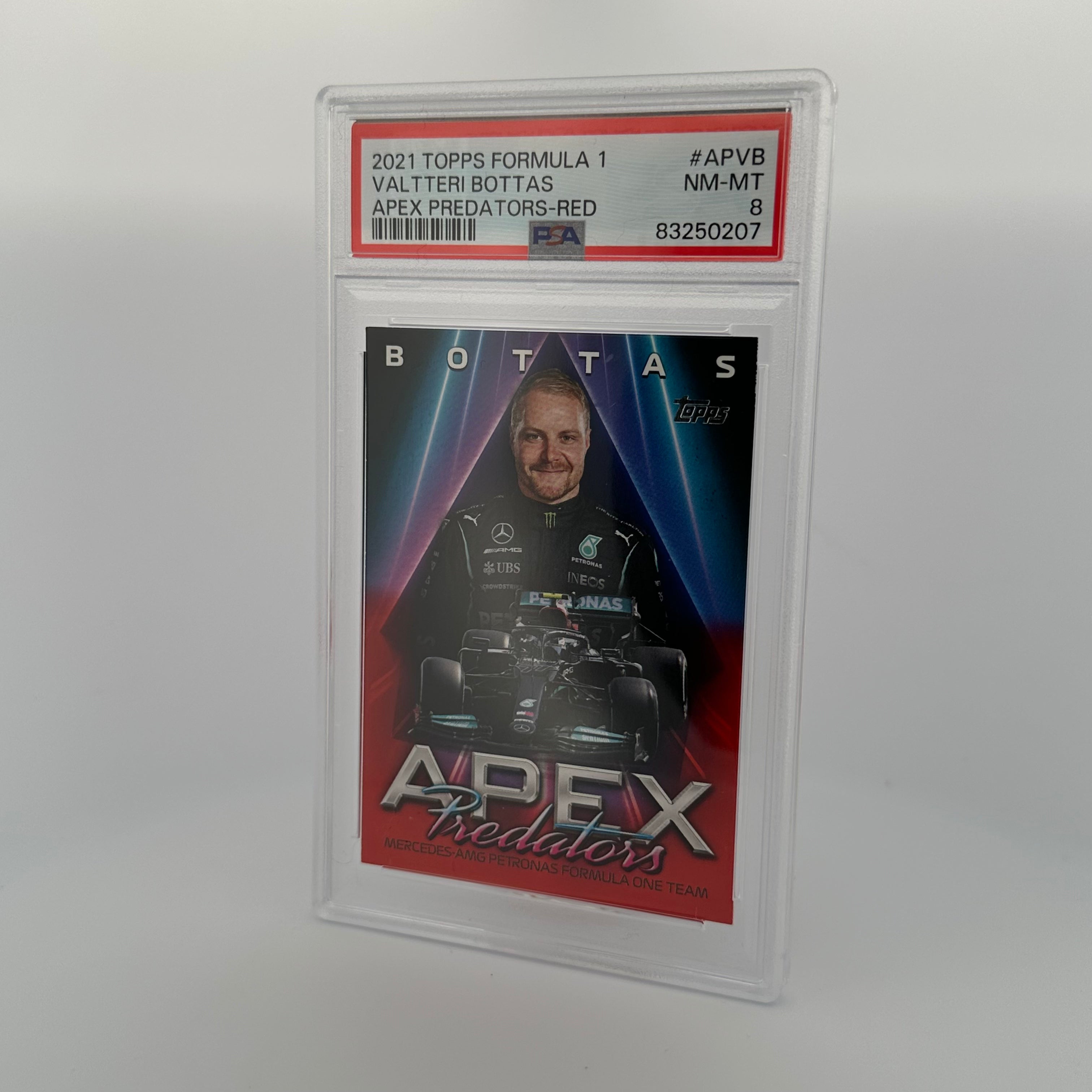 PSA 8 Valtteri Bottas #APVB Apex Predators Red Trading Card - Rare Collectible for F1 Fans, Sports Memorabilia Enthusiasts & Card Investors (Perfect for Display, Gifts, or Portfolio Diversification)