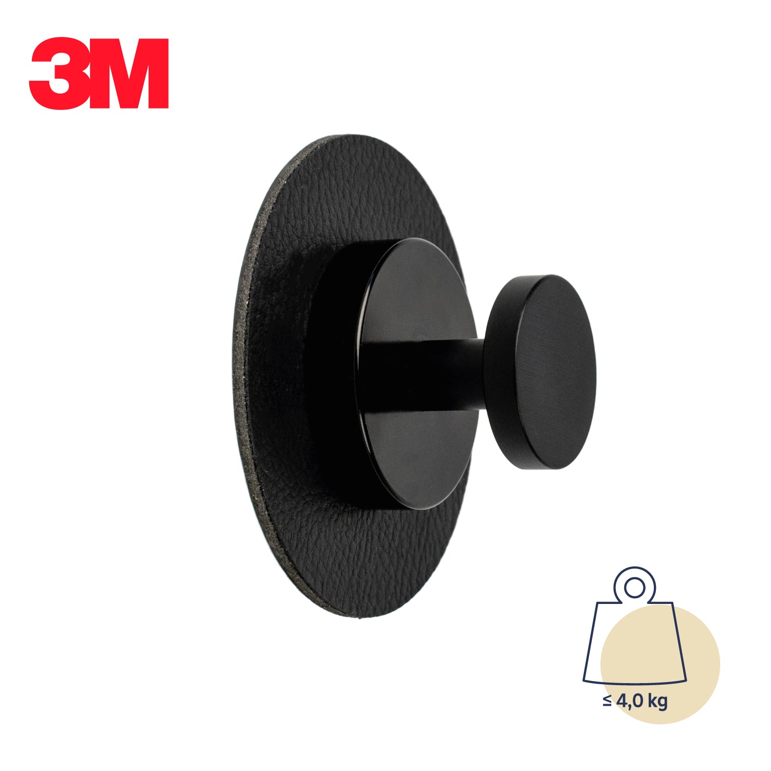 3M Adhesive Black Magnet Hook - Strong Hold for Kitchen, Bathroom, Office & Garage Organization