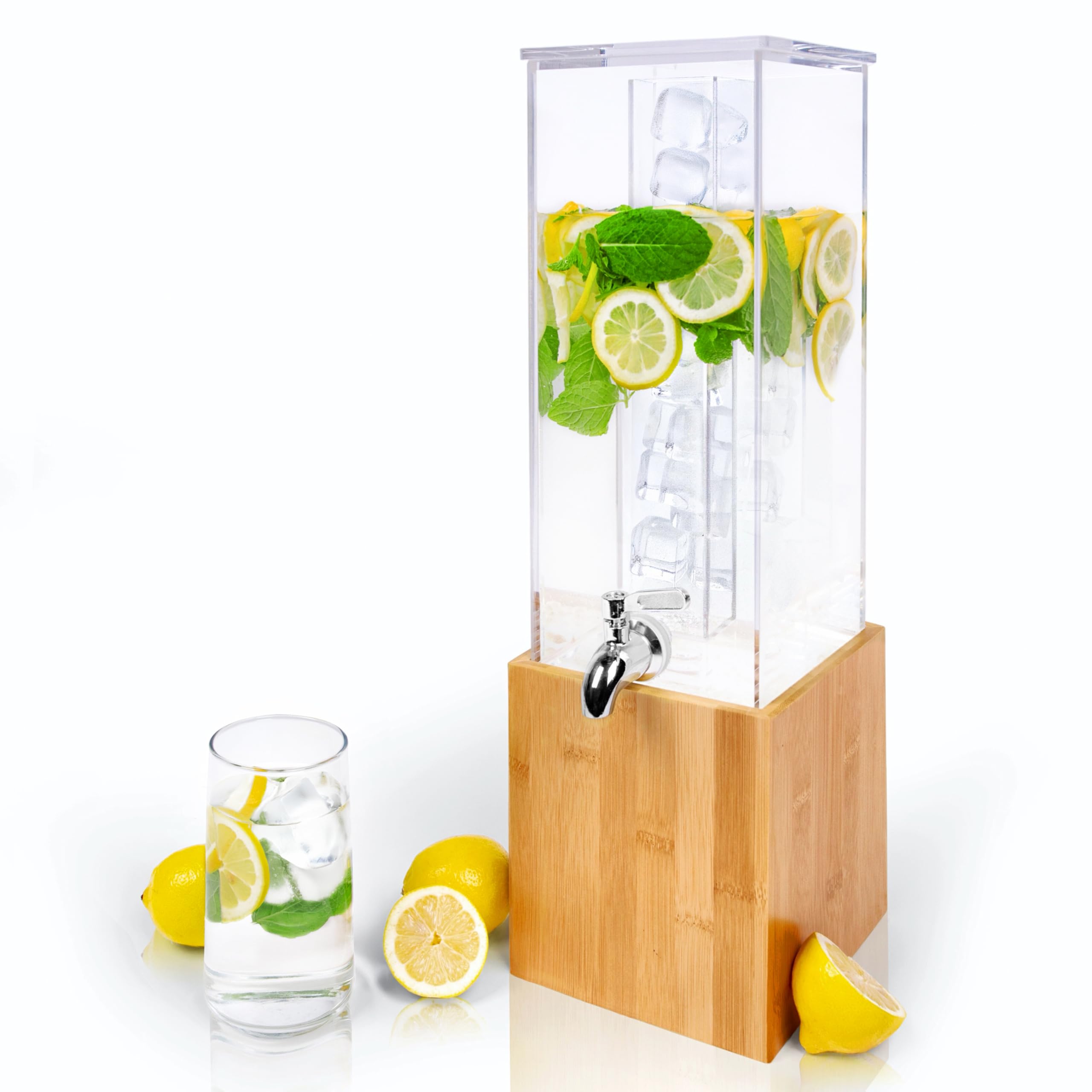 1.25 Gallon Acrylic Beverage Dispenser with Stand - Perfect for Parties, Events & Home Use - Water, Juice & Punch Dispenser - Essential Hosting & Serving Solution
