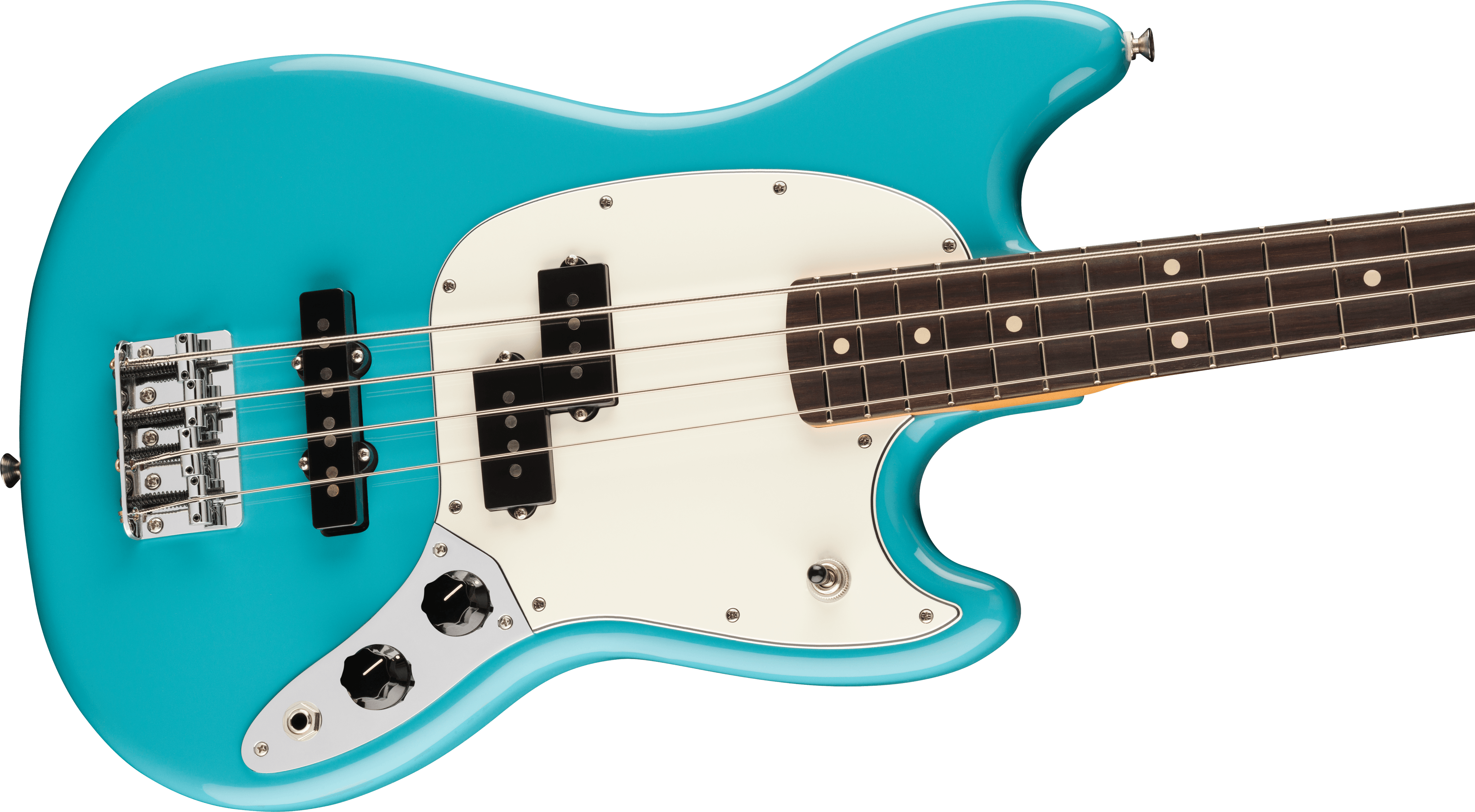 Fender Player II Mustang PJ Bass Guitar - Aqua Tone Blue Finish | Professional Electric Bass for Rock, Jazz & Studio Recording
