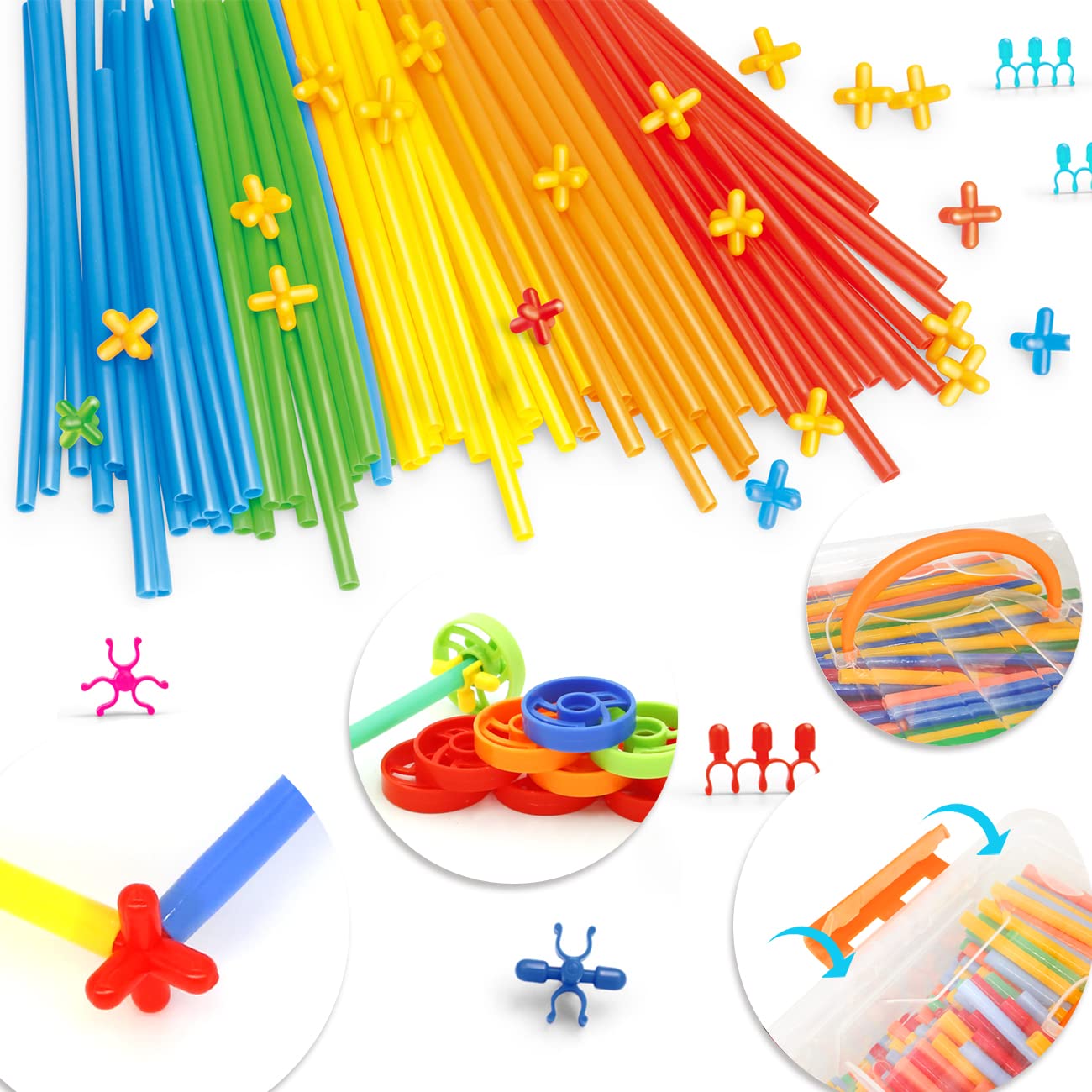 STEM Building Toys 600Pcs - Educational Construction Straw Set for Kids, Creative Engineering Learning Kit - Perfect for Classroom STEM Activities, Birthday Gifts & Family Bonding Time