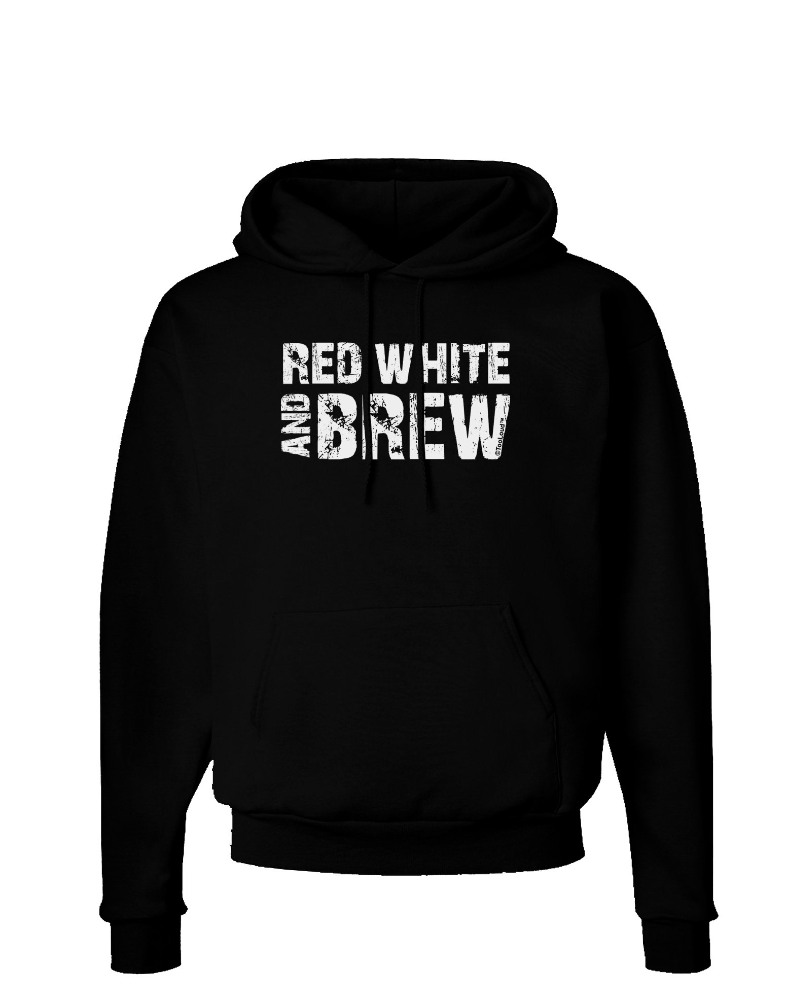 TOOLOUD Red White and Brew Dark Hoodie Sweatshirt for Men - Cozy Pullover Hooded Sweatshirt with Kangaroo Pocket - Perfect for Casual Wear, Street Style & Winter Outfits