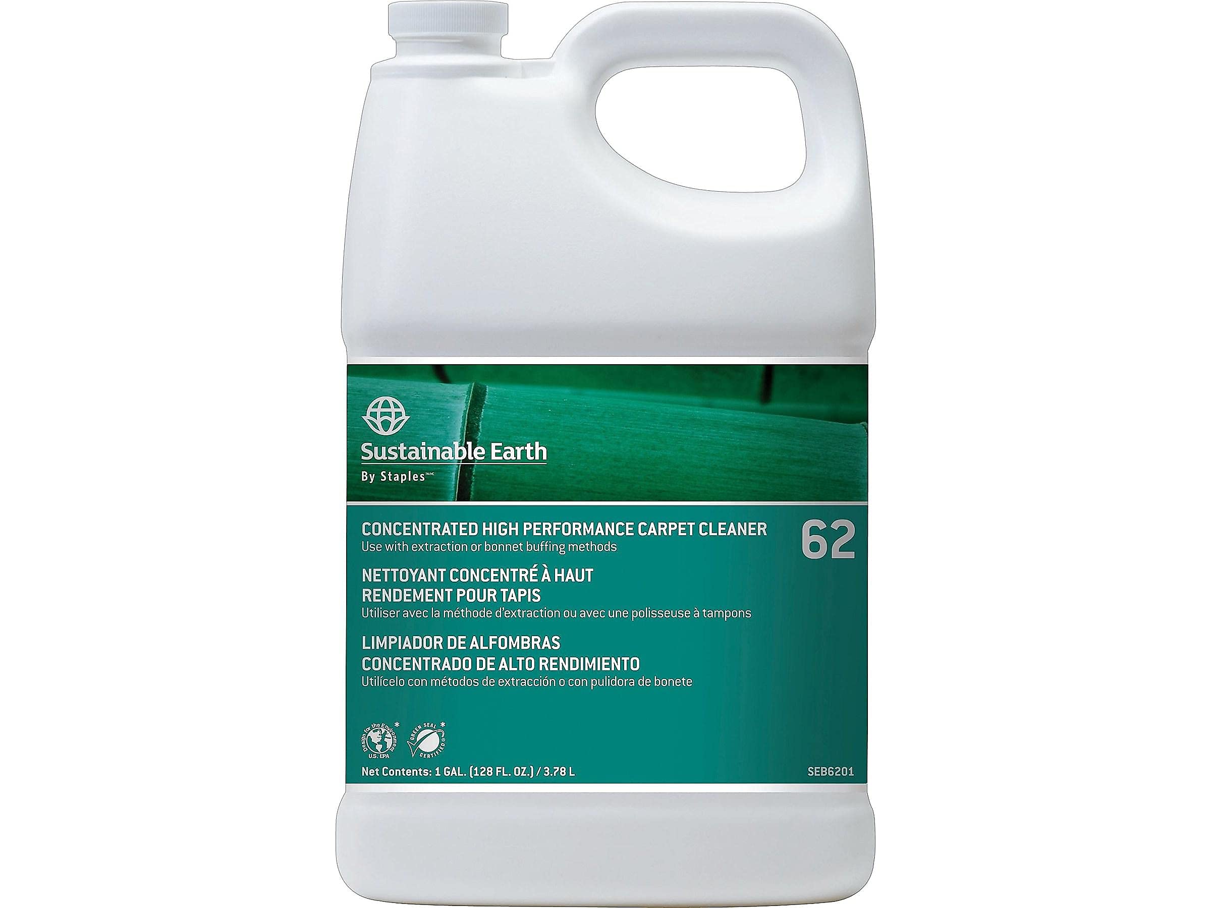 Staples #62 High Performance Carpet Cleaner - 1 Gallon (4 Pack) - Professional Deep Cleaning for Carpets, Upholstery & Rugs - Seb620001-B-Ct - Ideal for Home, Office & Commercial Use