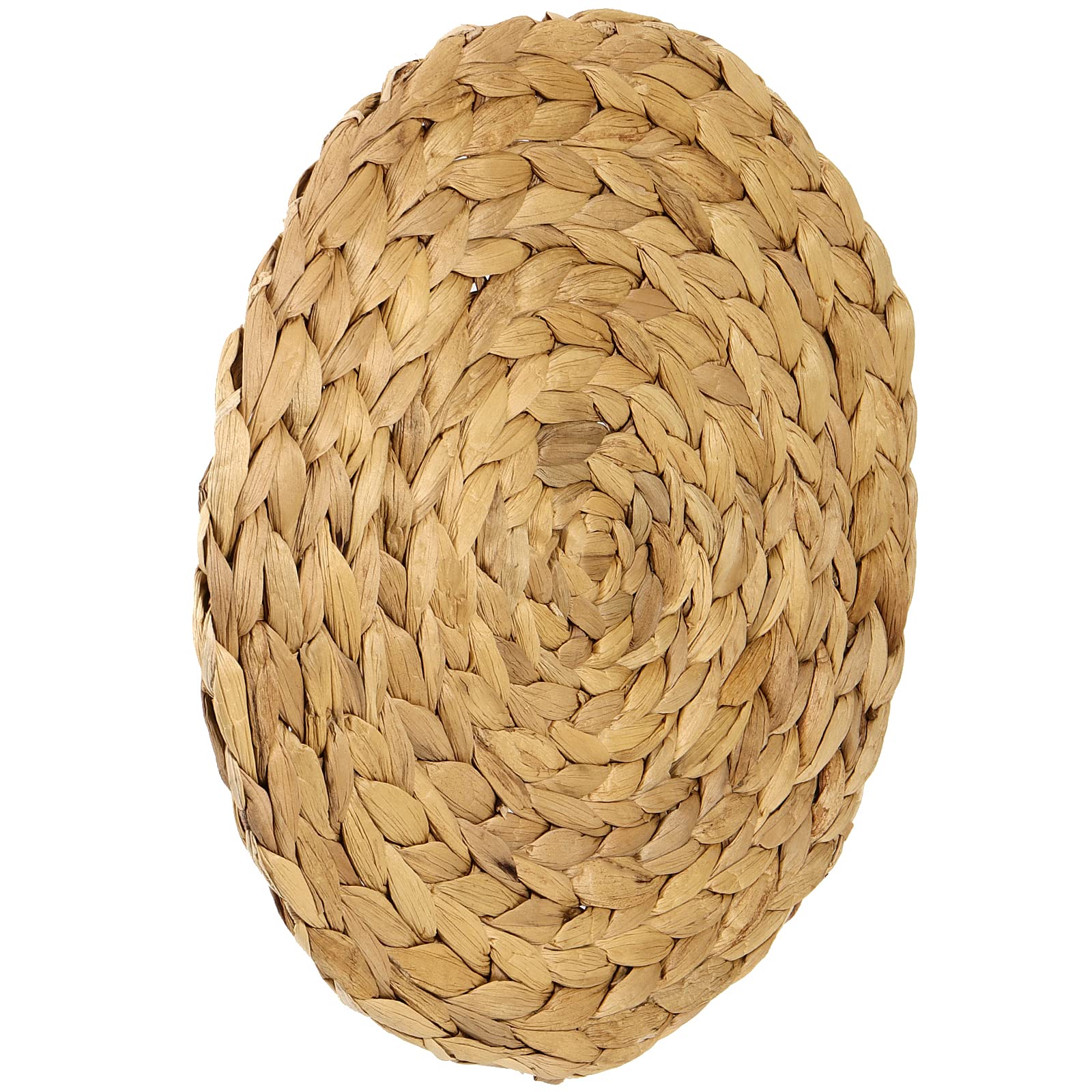 SINJEUN 10 Pack 12 Inch Round Woven Placemats - Natural Water Hyacinth Braided Rattan Table Mats, Heat Resistant & Non-Slip Handmade Dining Placemats for Kitchen, Table Setting, and Home Decor | Perfect for Dinner Parties, Restaurants, and Cozy Family Meals