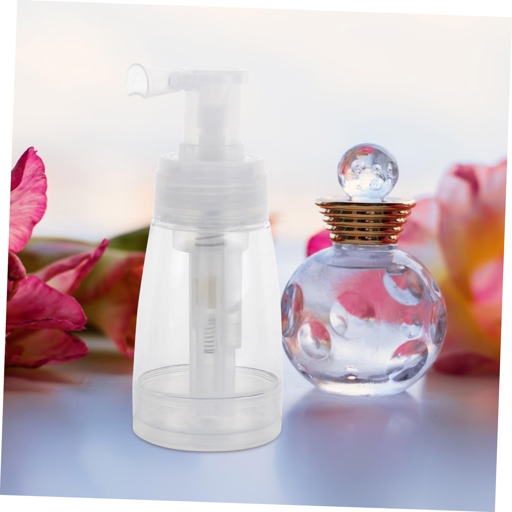 Angoily Hair Fiber Powder Dispenser - Travel Size Dry Shampoo Spray Bottle for Makeup, Pet Cosmetics & Barber Use | Portable Powder Pump Container for Baby Hair, Toiletries & Styling