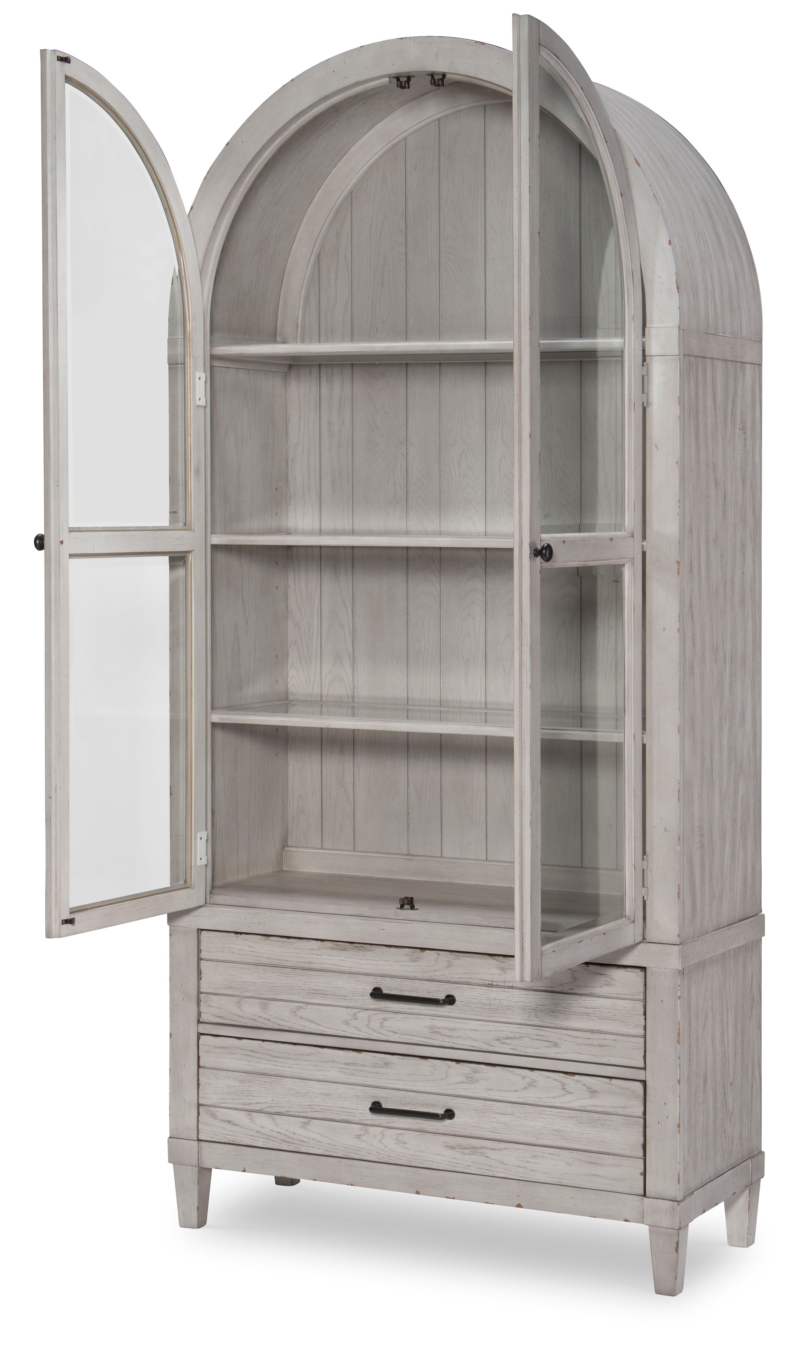 Belhaven Complete Display Cabinet - Pearl Silver Finish for Home Decor, Jewelry & Collectibles Showcase - Perfect for Living Room, Bedroom, or Office Display