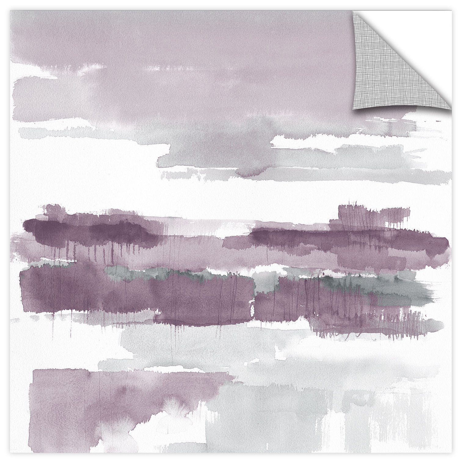 Mike Schick 'Amethyst Wetlands' Removable Wall Art Mural - 18x18 Inches - Peel and Stick Wallpaper - Perfect for Bedroom, Living Room, Nursery & Home Decor
