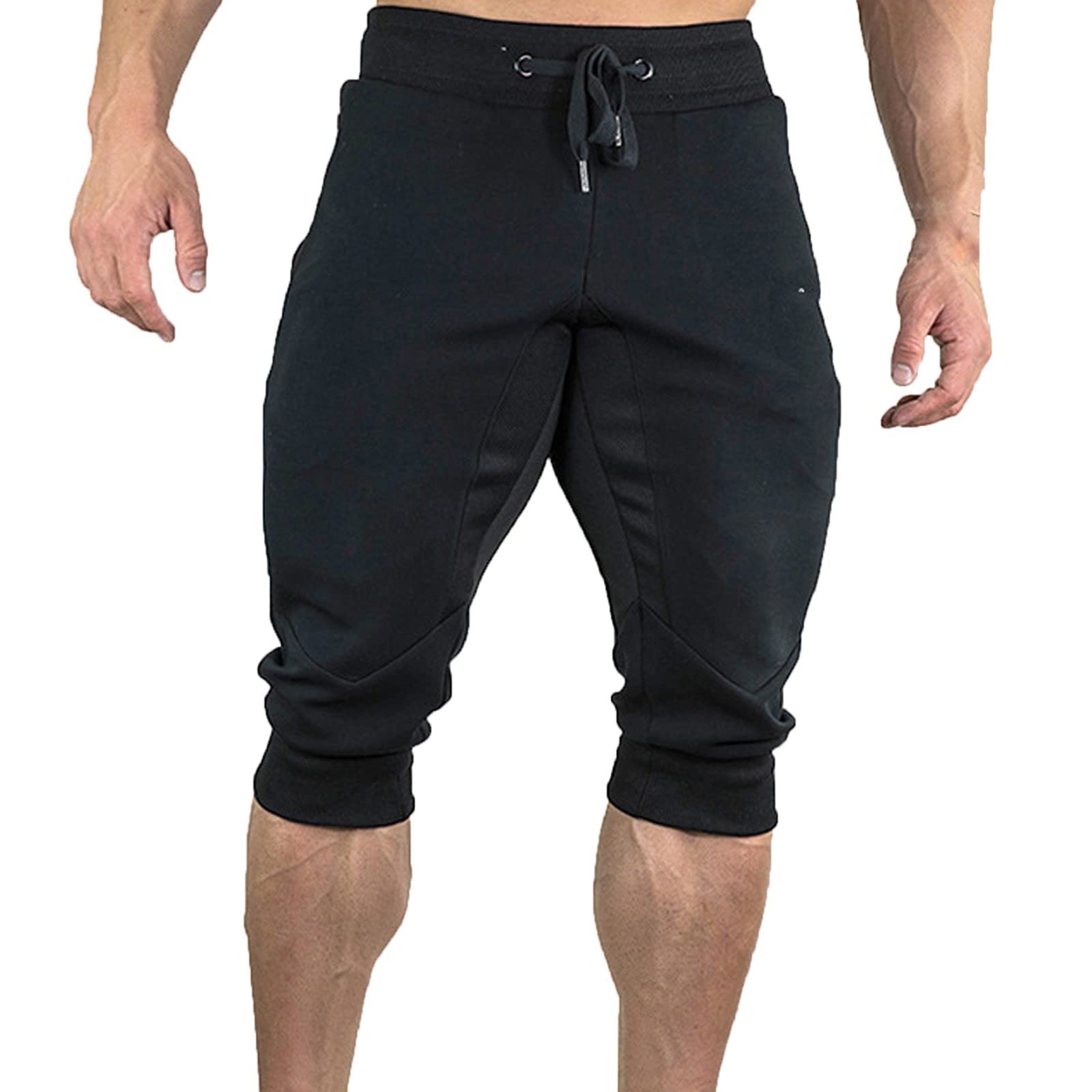 MYNKYLL Men's Running Training Pants - Cropped Athletic Joggers for Outdoor Sports & Gym Workouts | Lightweight Breathable Workout Pants for Running, Yoga & Casual Wear
