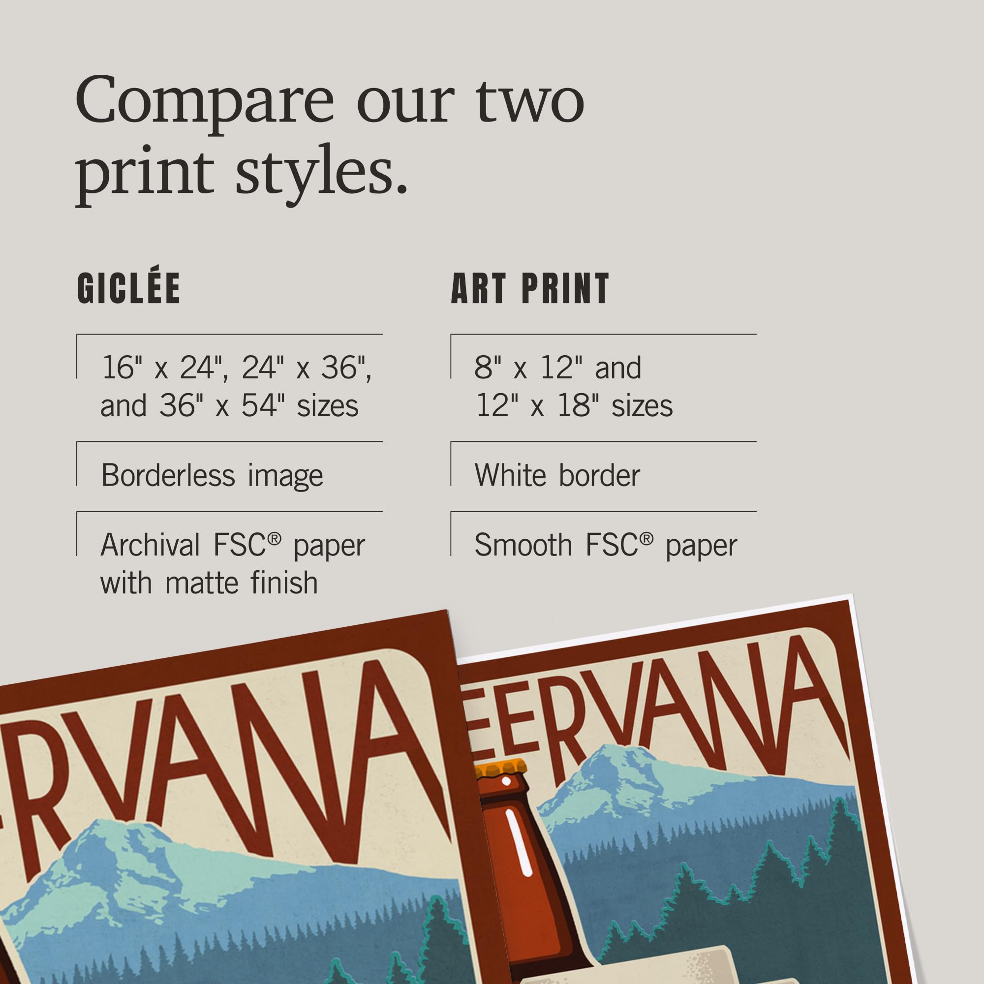 Lantern Press 16x24 Inch Giclee Art Print Wall Decor - Oregon Beervana Landscape Painting - Premium Canvas Artwork for Living Room, Bedroom & Office Decoration