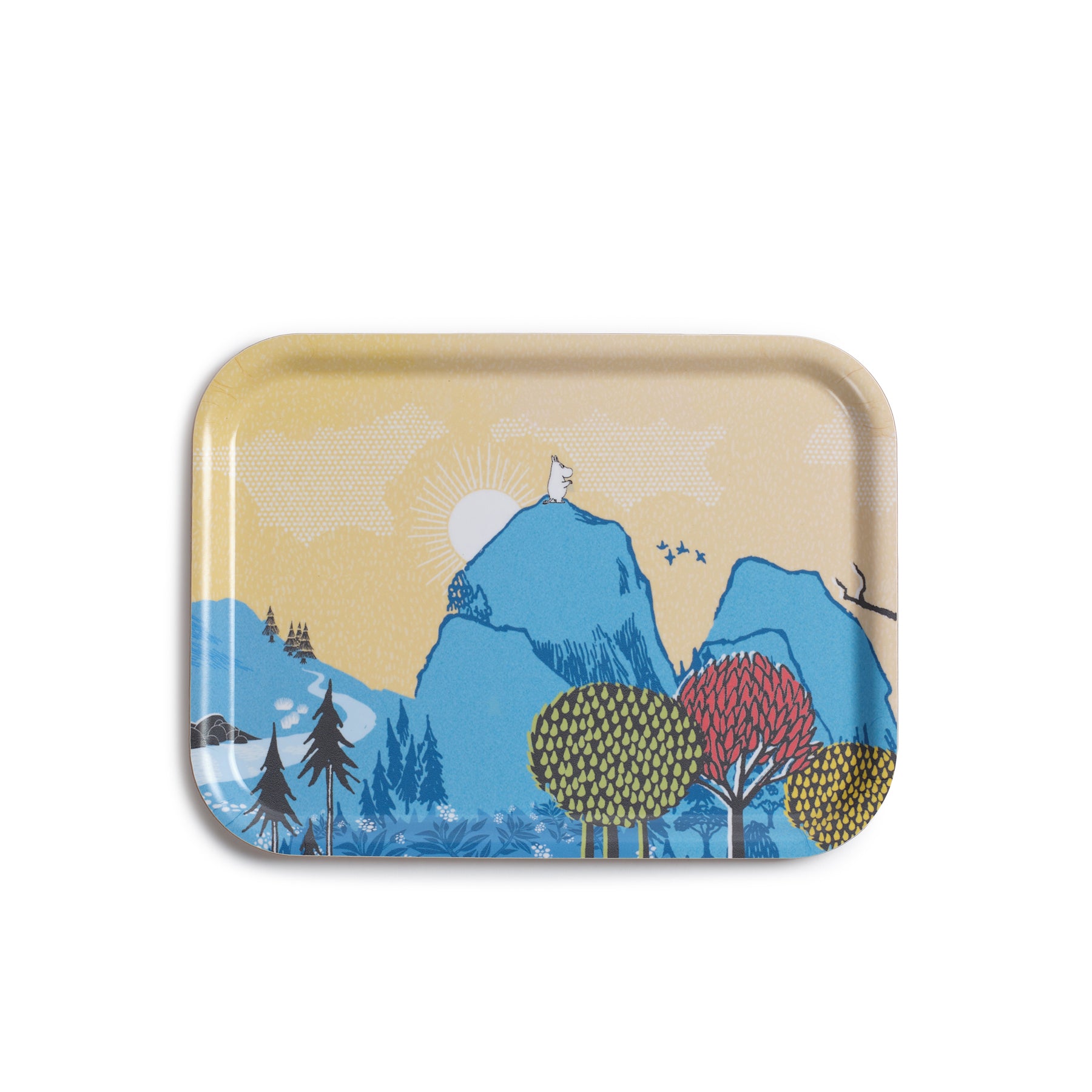 Moomin Treasure Hunting Blue Tray - Nordic Style Kids' Snack Serving Dish for Birthday Parties & Picnics - Perfect for Candy, Cookies & Small Toys
