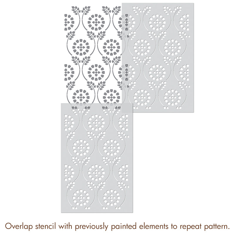 Charlotte Country Floral Trellis Wall Stencil - Reusable DIY Painting Template for Home Decor, Furniture & Craft Projects - Perfect for Bedroom, Nursery, Living Room Accent Walls