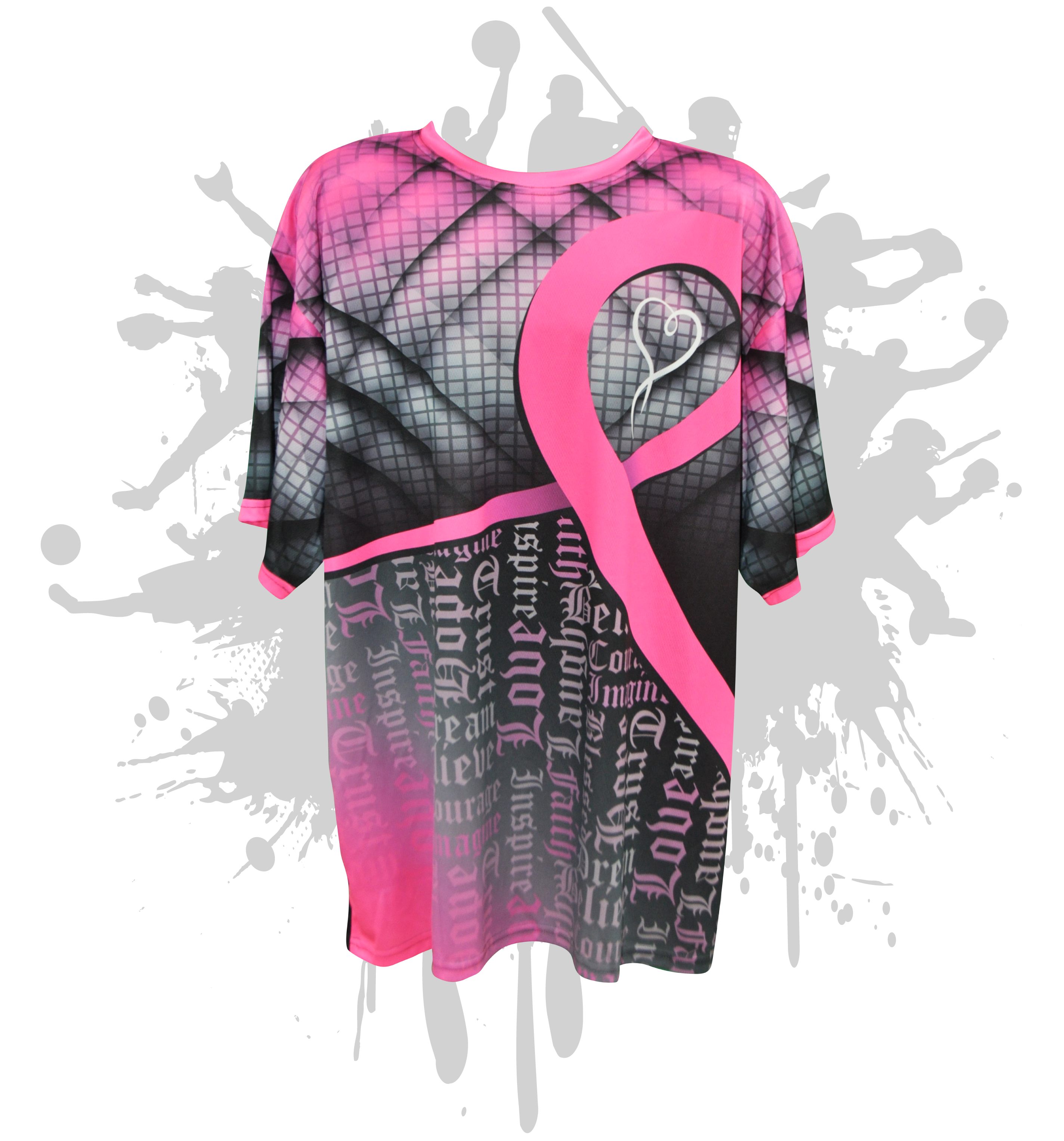 Fight For Love Cancer Awareness Youth Full Dye Jersey - Comfortable & Supportive Baseball Shirt for Charity Events, Fundraisers & Cancer Awareness Campaigns
