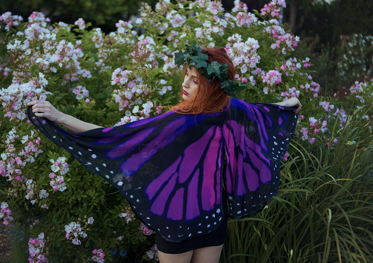 Pink and Purple Monarch Butterfly Wings Costume Accessories for Kids Dress Up, Halloween, Cosplay & Photo Props