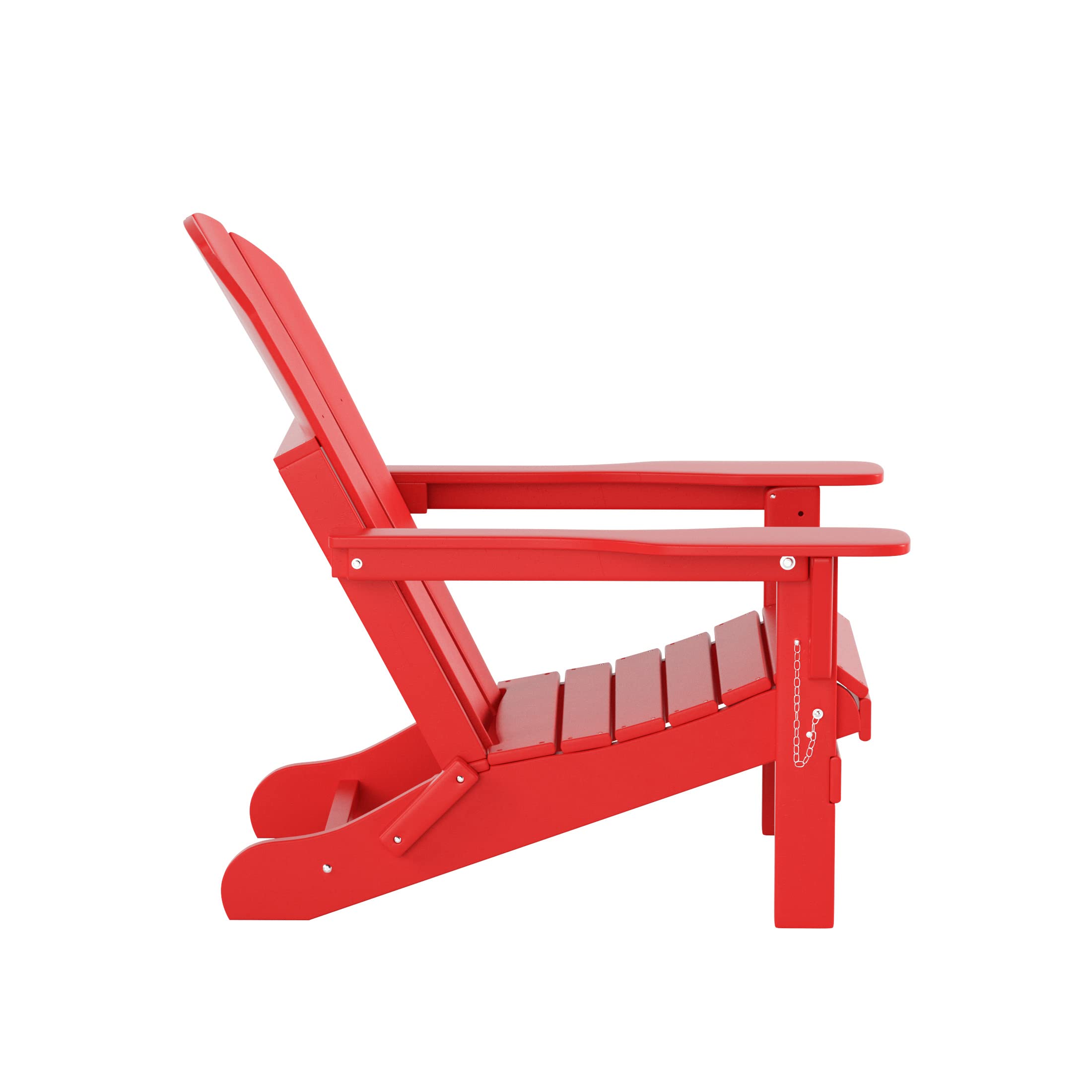 HDPE Adirondack Chair Set with Ottoman & Table - Outdoor Patio, Garden, Backyard