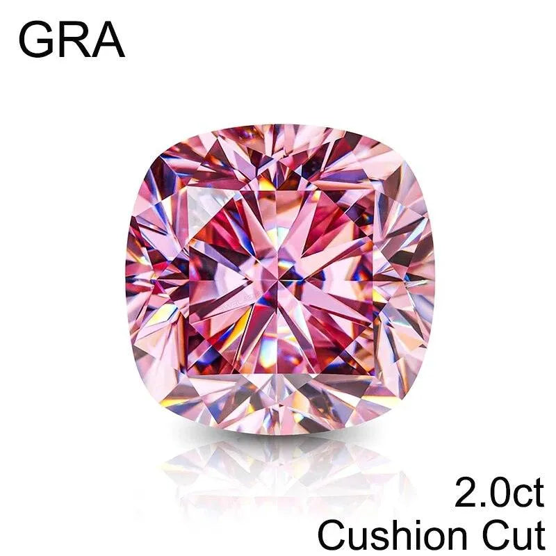 **100% Real Pink Loose Moissanite Gemstone - Lab-Created for Women's Jewelry (Round/Pear/Emerald/Oval Cut) | GRA Certified | Perfect for Engagement Rings, Wedding Bands & Fashion Jewelry**