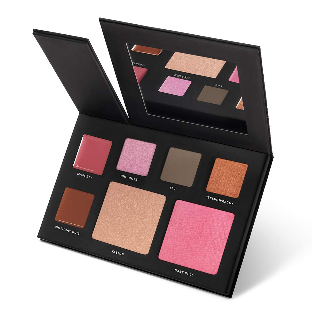 Professional Makeup Palette with Eyeshadow, Blush, Bronzer & Lip Colors – Matte, Shimmer, Glitter & Neon High Pigment Cosmetics for Eyes, Cheeks & Lips | Pink Pop by Deck of Scarlet | Perfect for Party, Wedding & Everyday Glam Makeup Looks