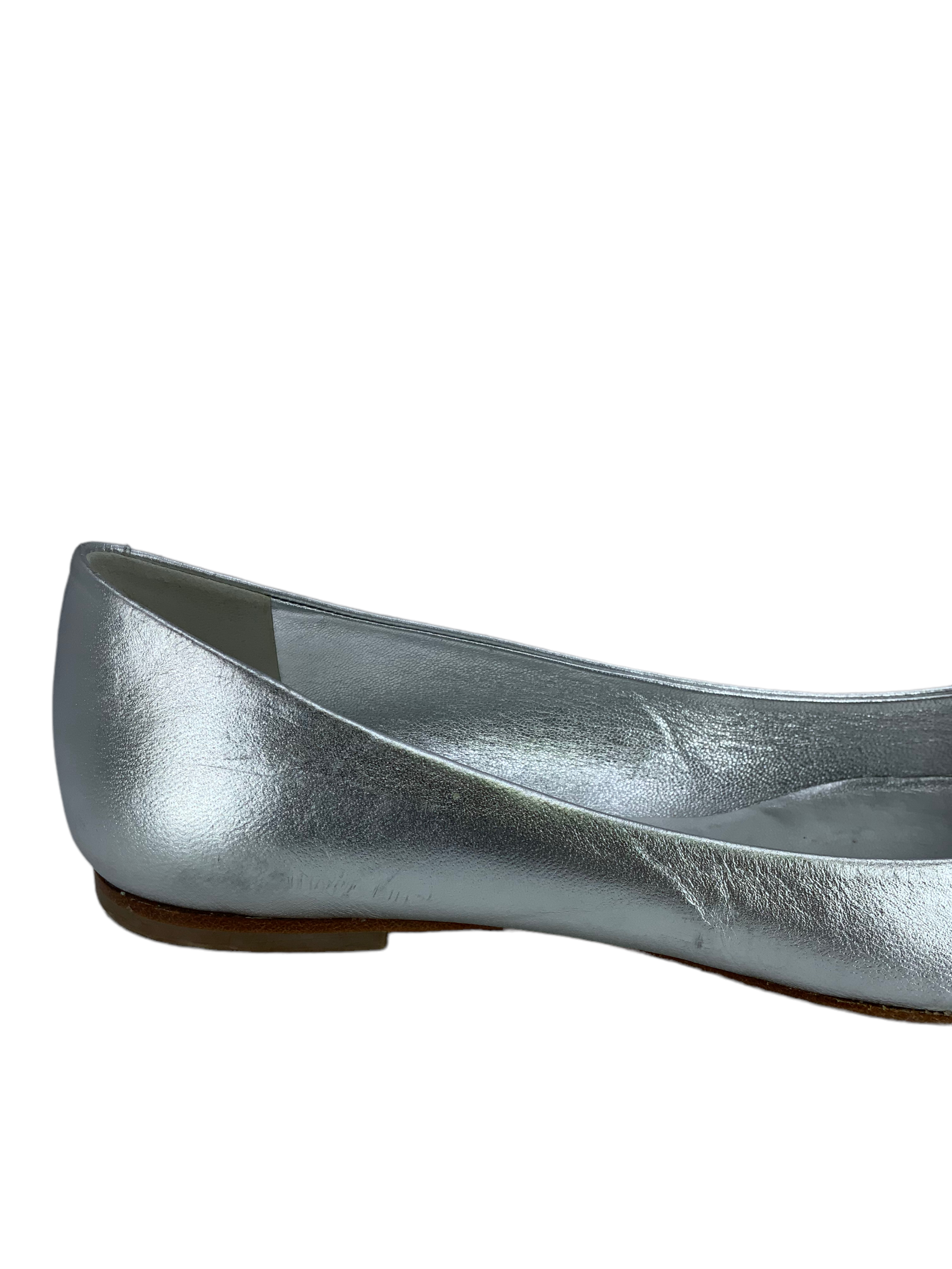Roger Vivier Belle Vivier Metal Buckle Ballet Flats Size 9 | Women's Luxury Designer Shoes for Work, Party & Special Occasions