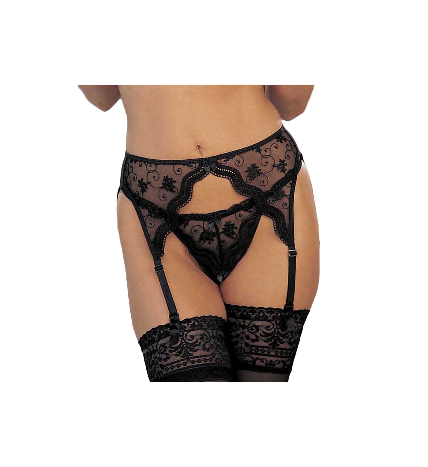 Women's 622 Scalloped Embroidery Garterbelt - Elegant Lingerie Accessory for Weddings, Boudoir & Vintage Fashion