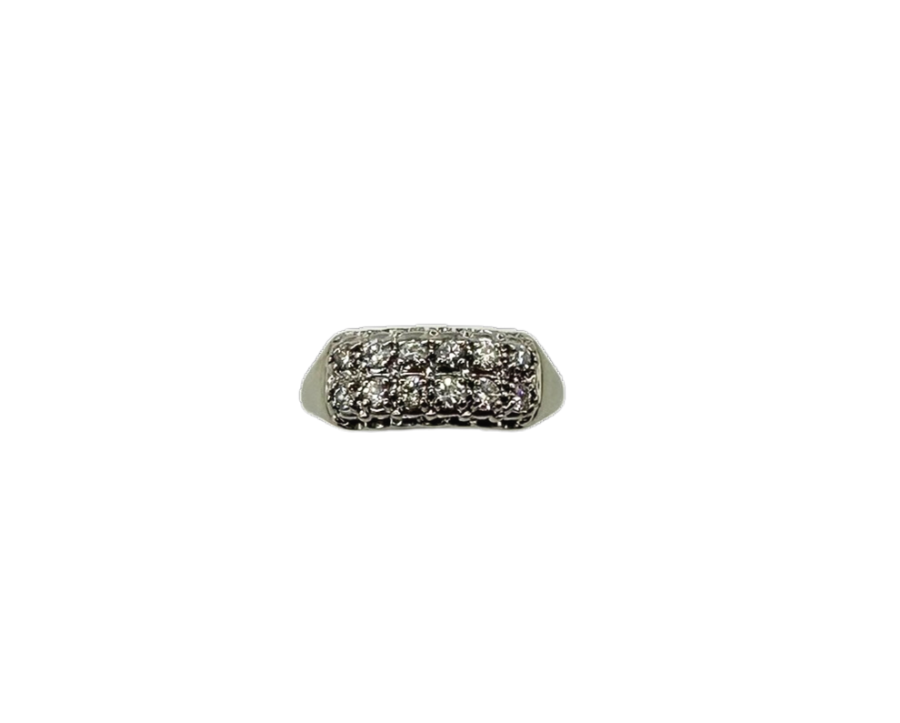 Vintage Two Row Diamond Wedding Band Ring for Women - Elegant Stackable Bridal Ring Set, Perfect for Engagement, Anniversary & Everyday Wear