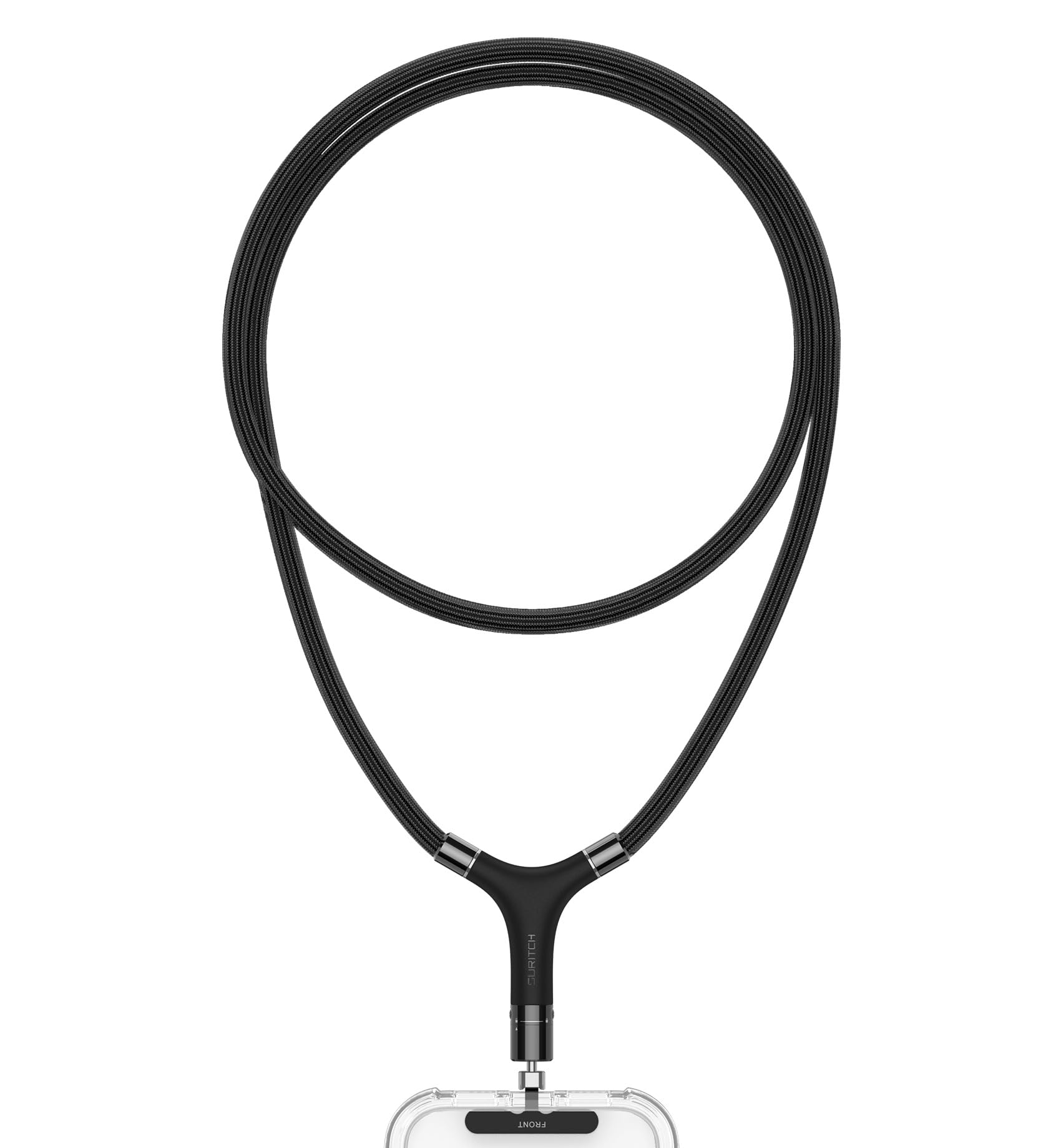 SURITCH Universal Cell Phone Lanyard - 360° Rotatable Crossbody Neck Strap with Thick Rope (41-inch, Black) | Hands-Free Phone Holder for Travel, Shopping, Work & Outdoor Activities