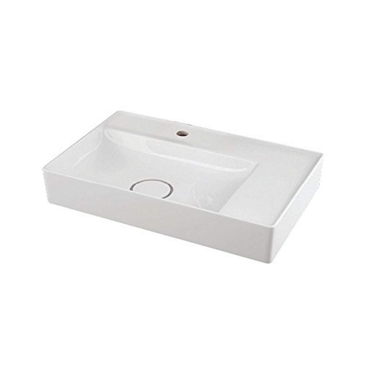 Transolid TL-1661-01 White Vitreous China Above Counter Rectangular Bathroom Sink 23.625