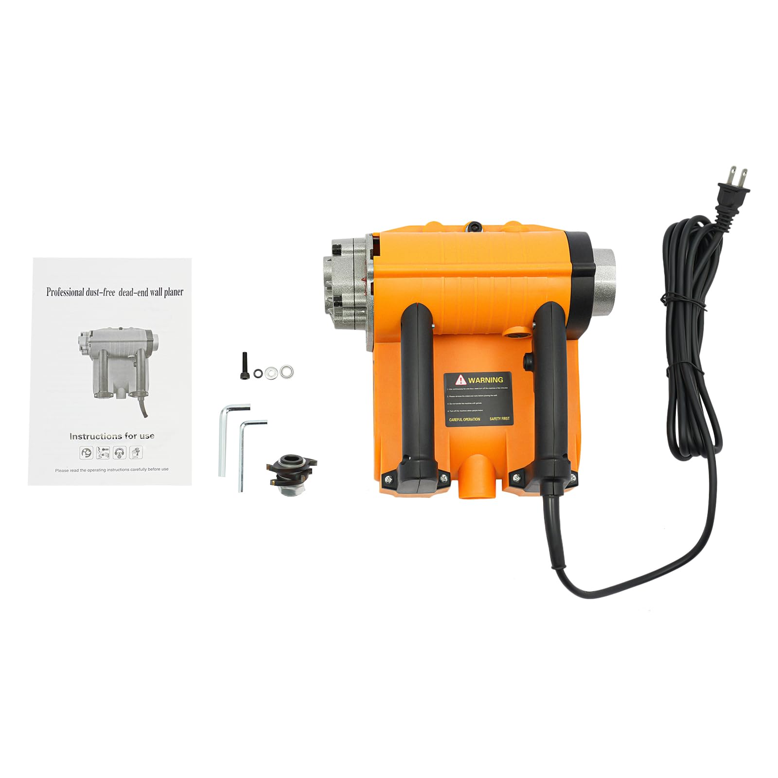 4580W Electric Wall Planer - Adjustable Depth Concrete & Putty Removal Tool for Wall Renovation - Heavy Duty Power Shovel for Cement Stripping & Surface Leveling (Orange) - Perfect for Home DIY Projects & Professional Construction Work