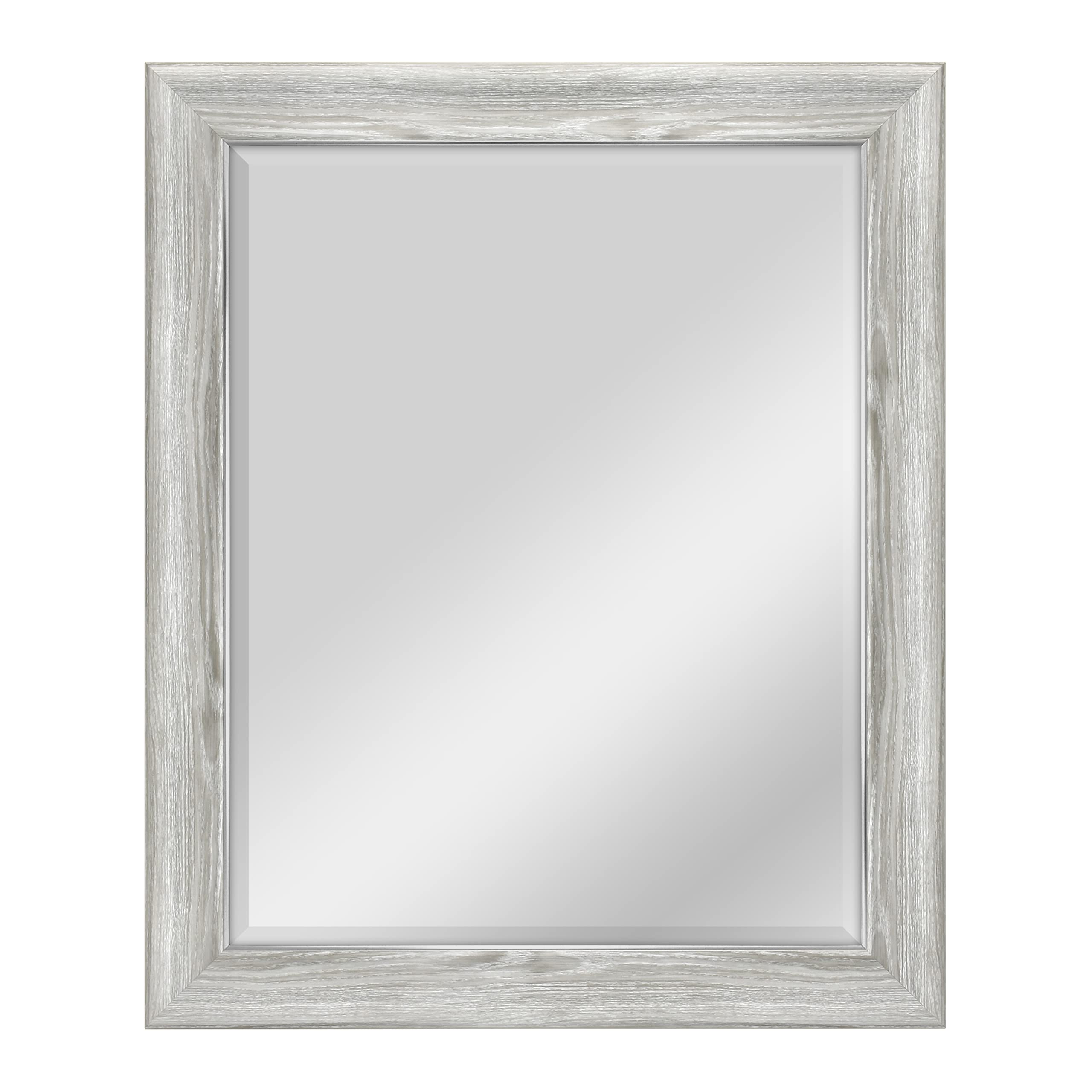 27.5x33.5 Inch Large Wall Mirror with White Woodgrain Frame & Beveled Edge - Full Length Vertical/Horizontal Hanging Mirror for Bathroom, Bedroom, Living Room Decor & Vanity Dressing