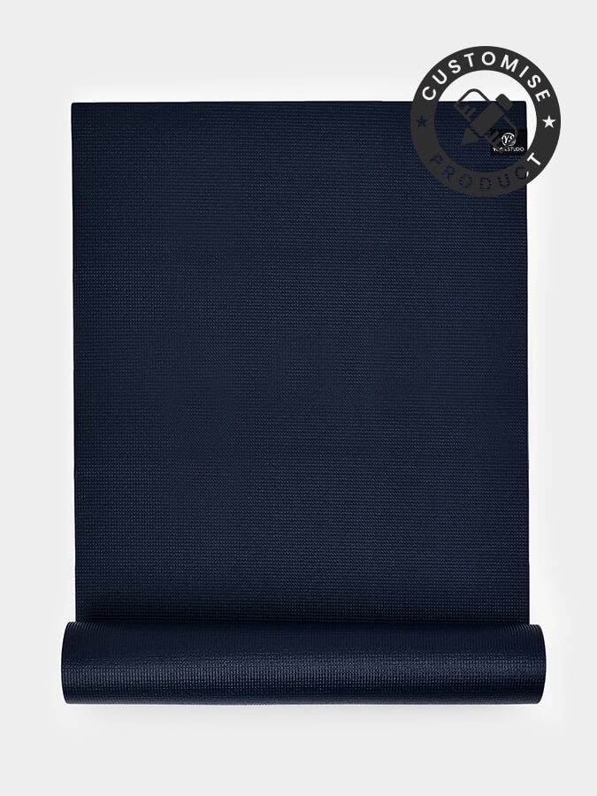 Custom Personalized Yoga Mat 6mm Thick - Navy Blue with Your Unique Design | Perfect for Home Workouts, Yoga Studios & Gift Giving